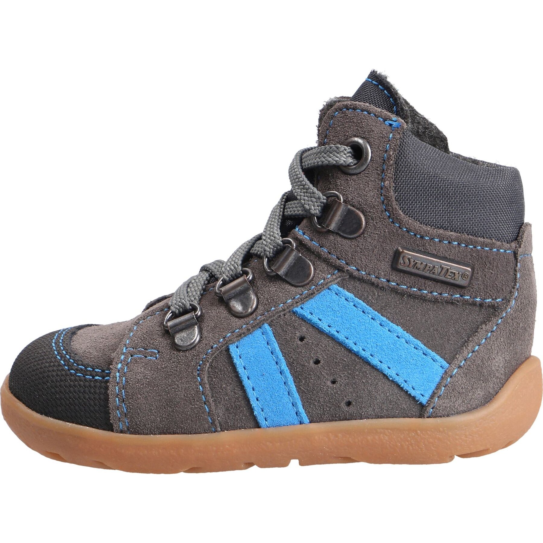 graue lauflernschuhe seitenansicht links