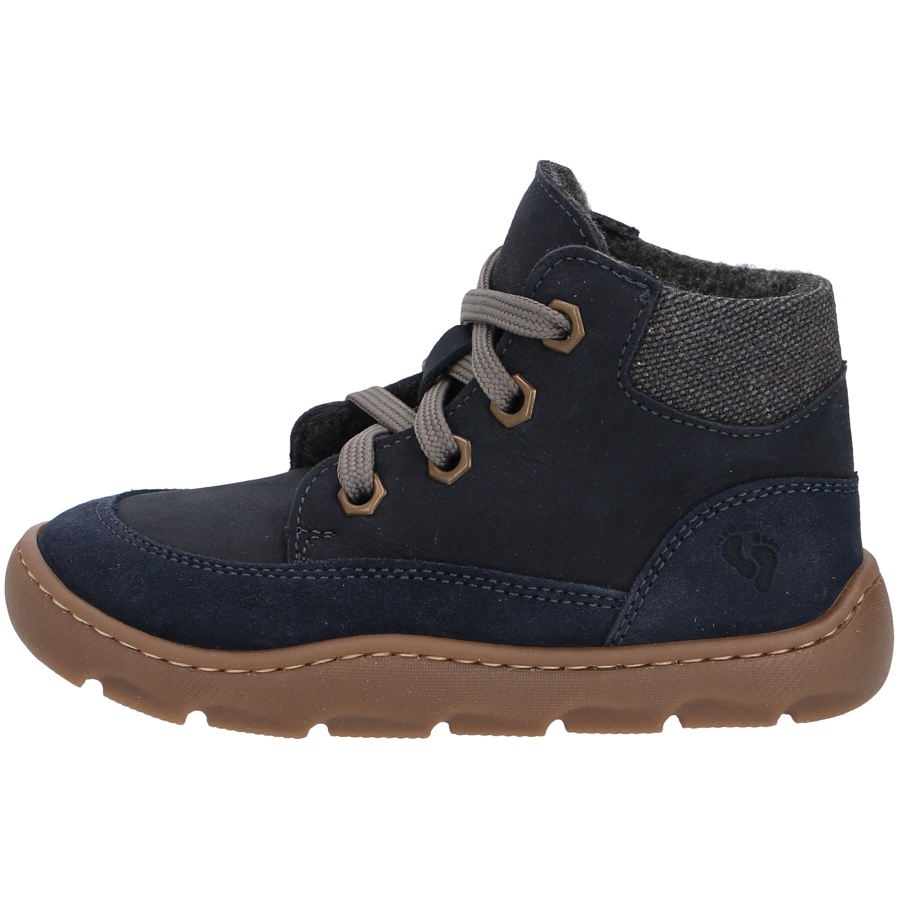 blaue halbschuh seitenansicht links