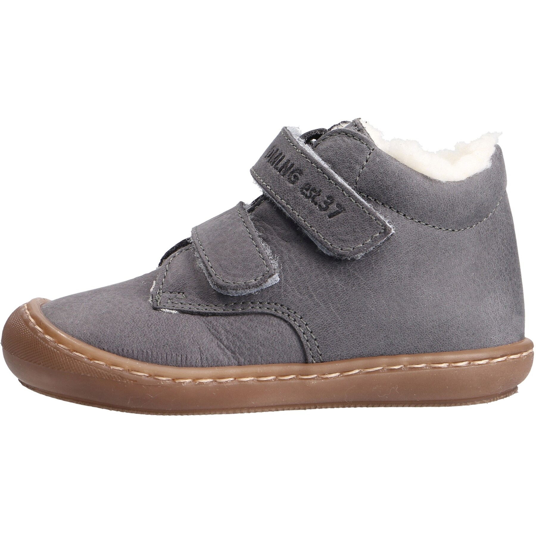 graue lauflernschuhe seitenansicht links