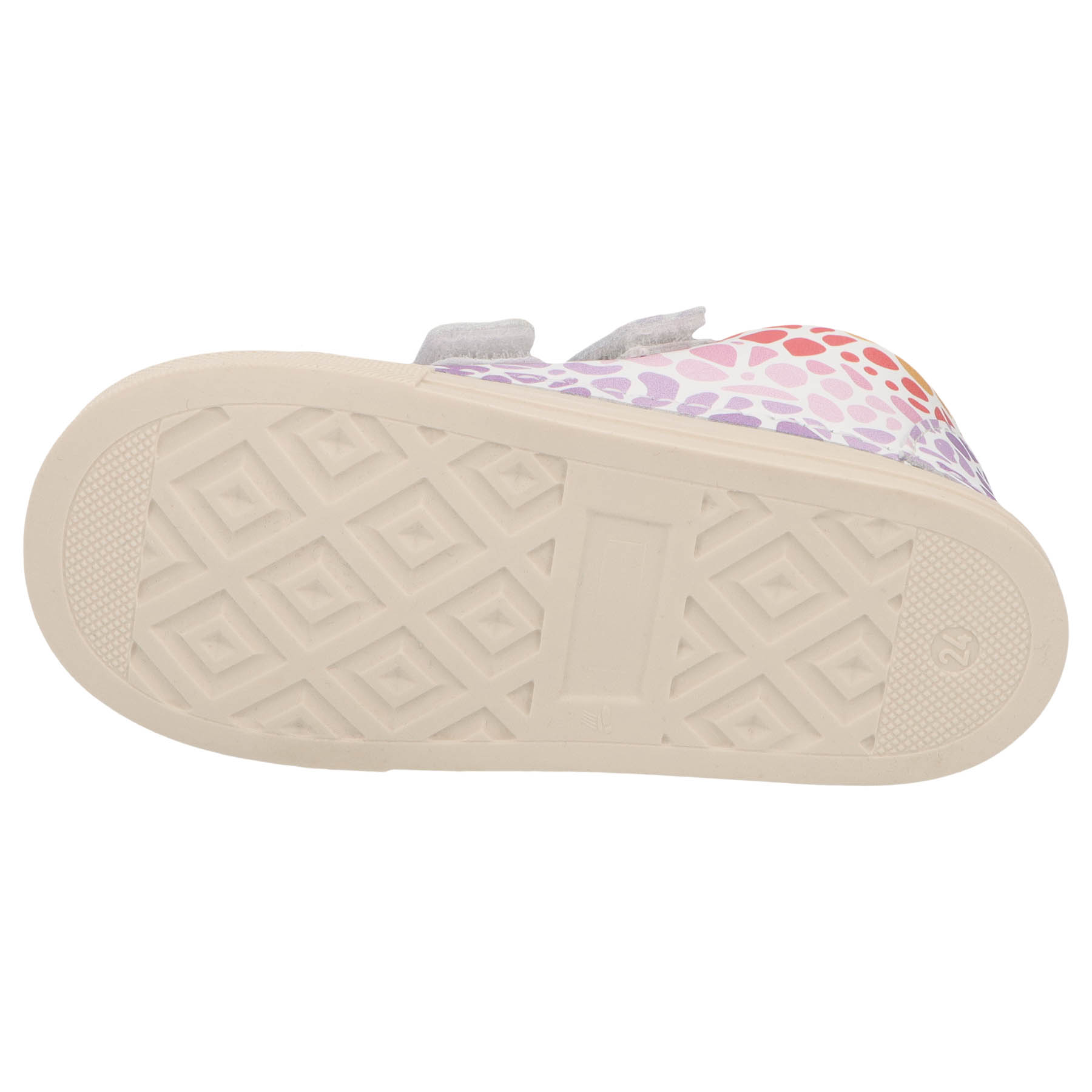 mehrfarbige lauflernschuhe sohlenansicht