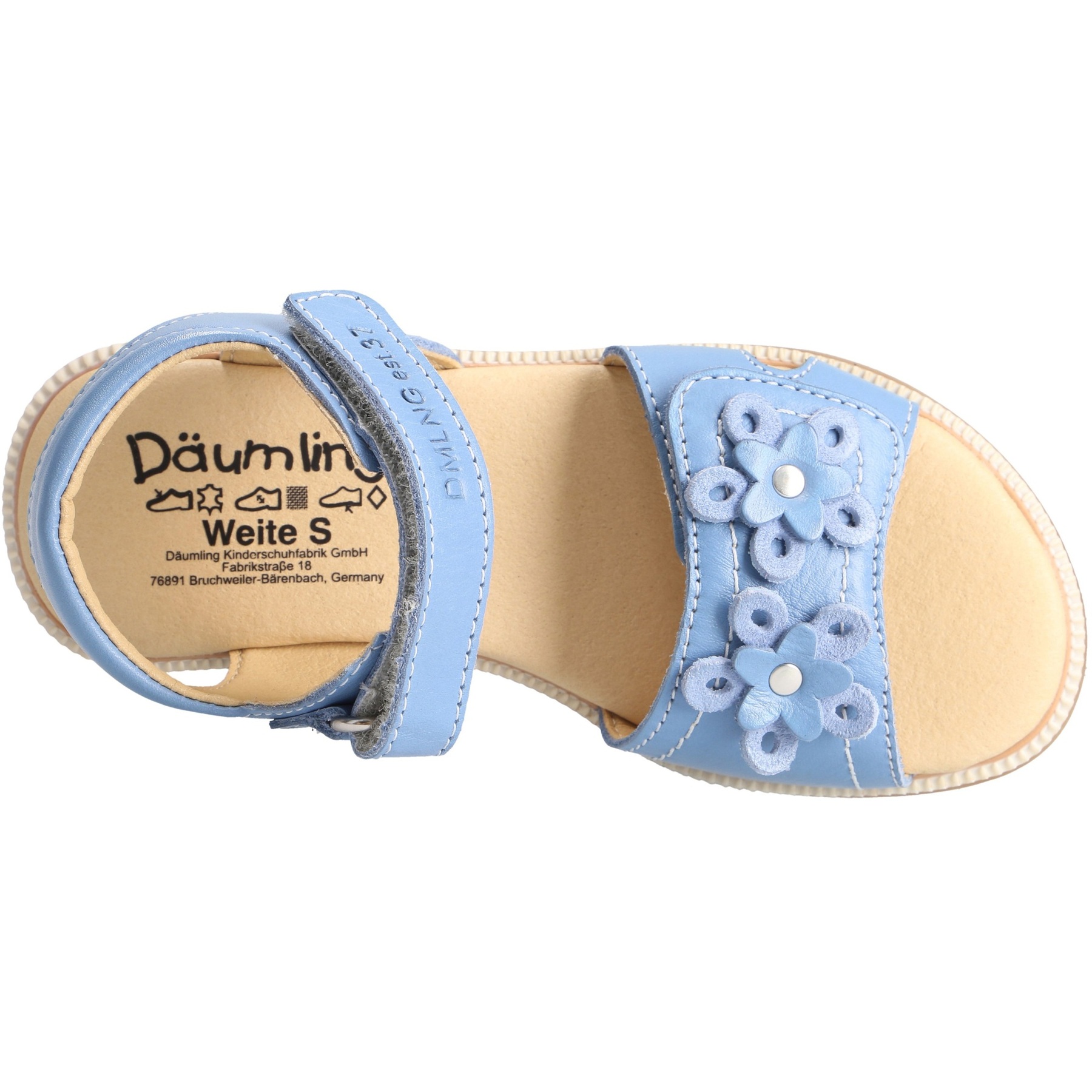 blaue sandale draufsicht