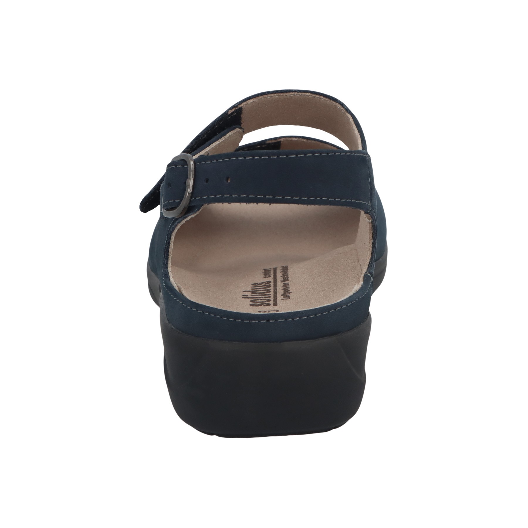 blaue sandale hinteransicht