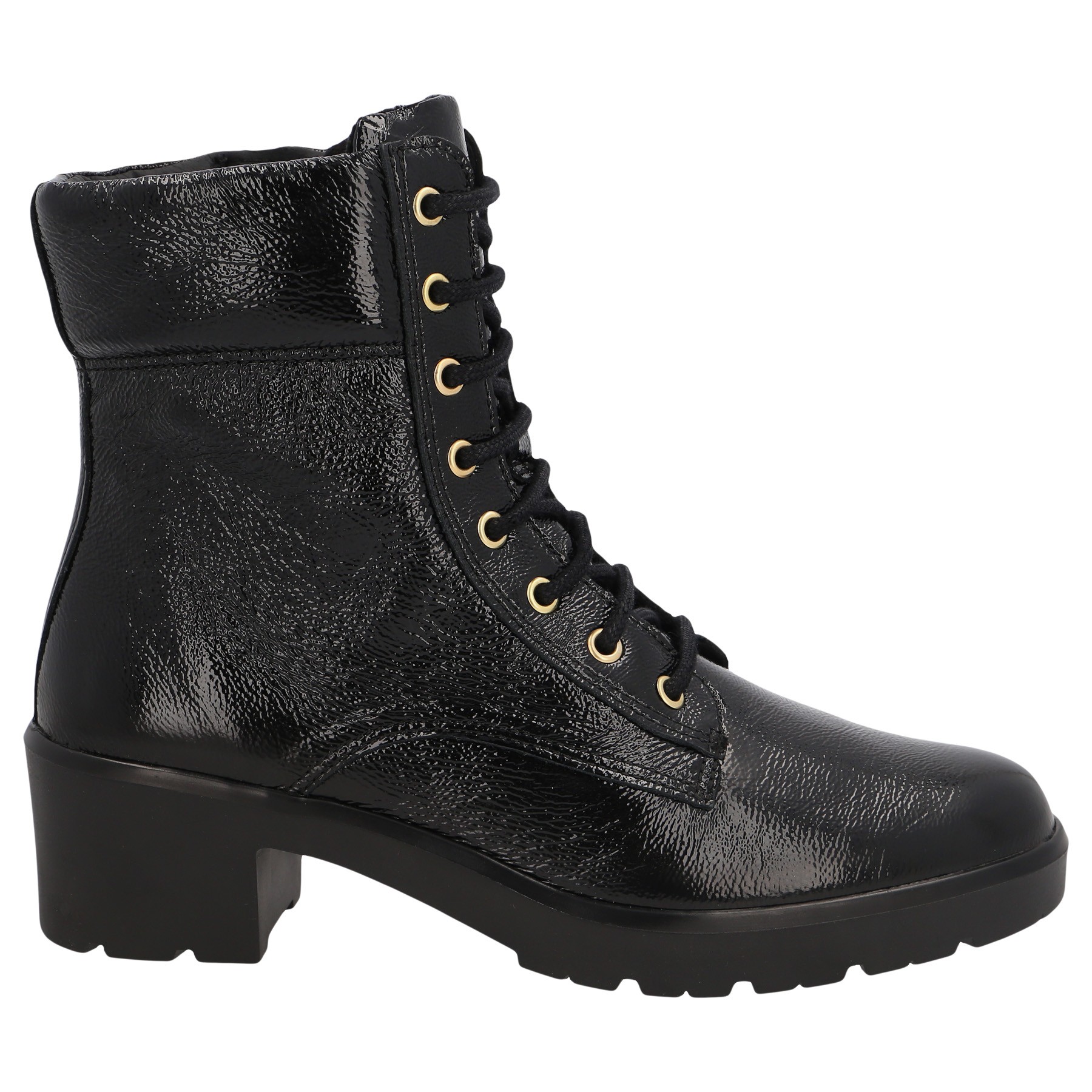 schwarze stiefel seitenansicht links