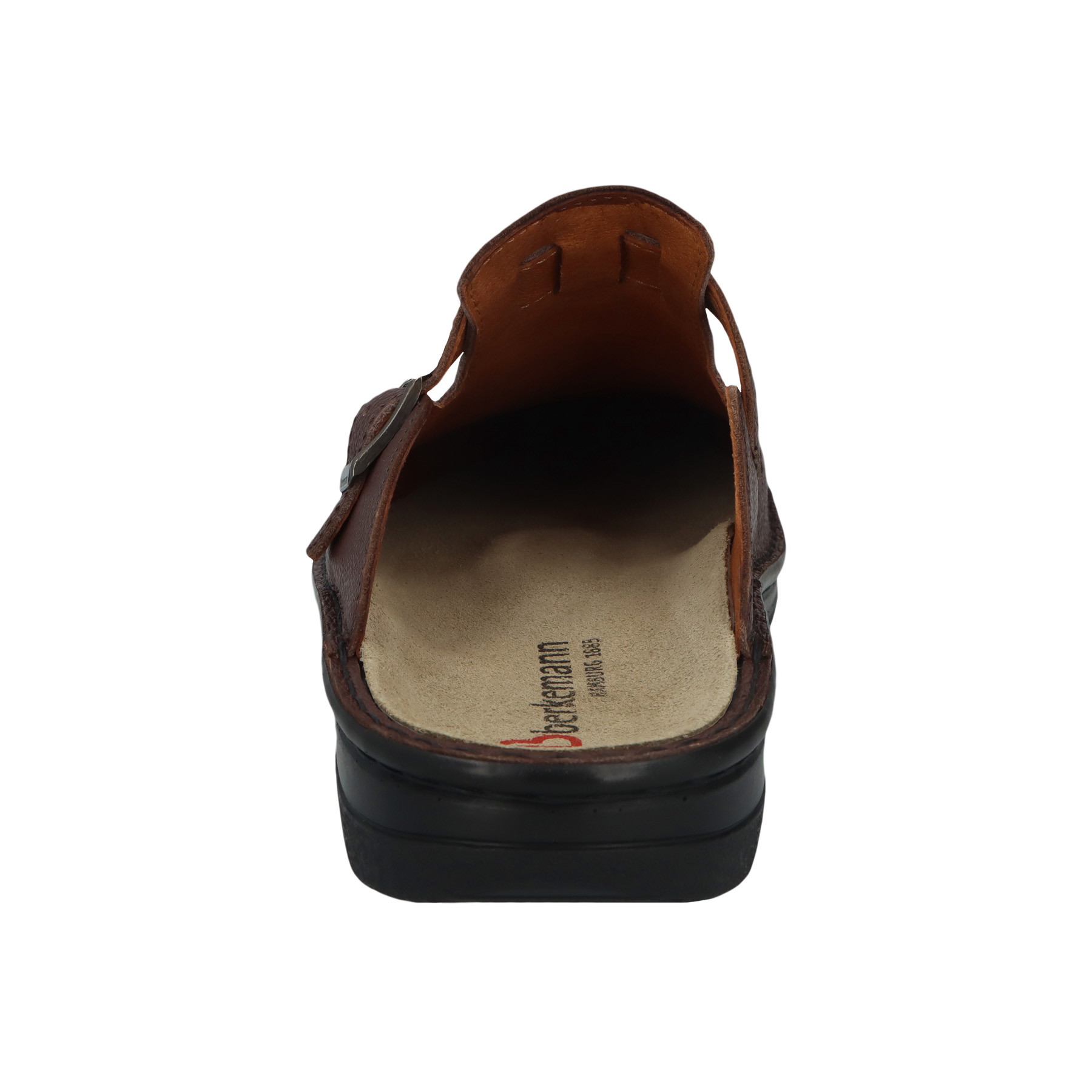braune clogs hinteransicht