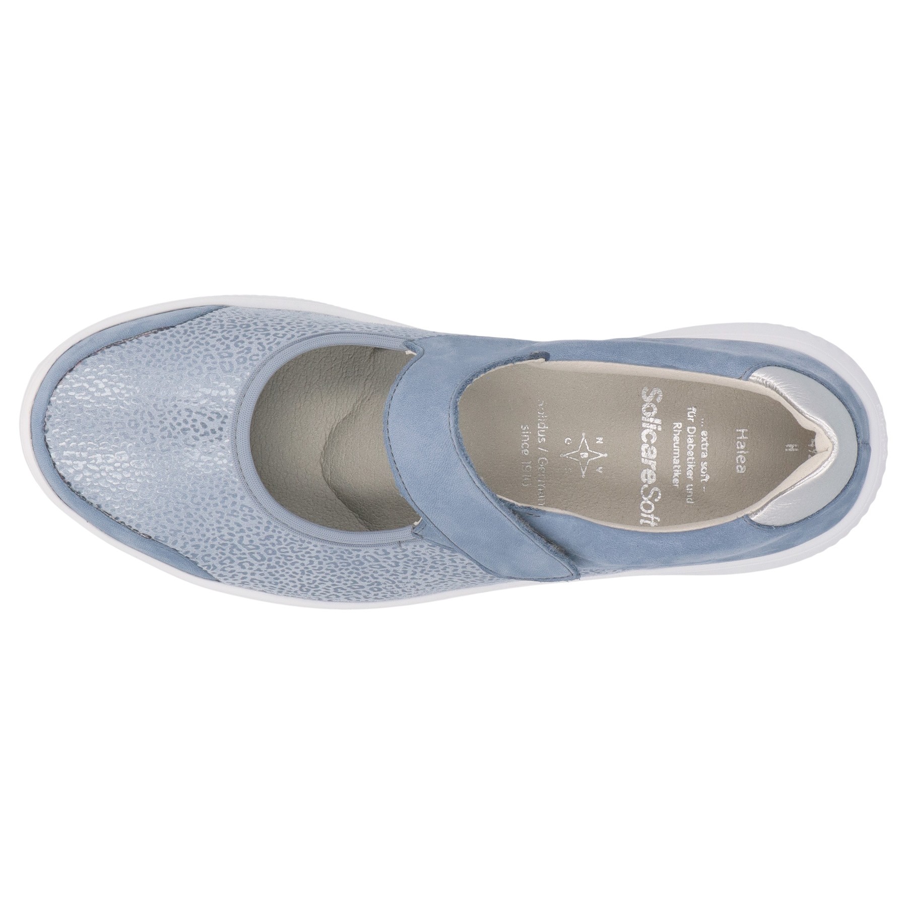 blaue slipper draufsicht