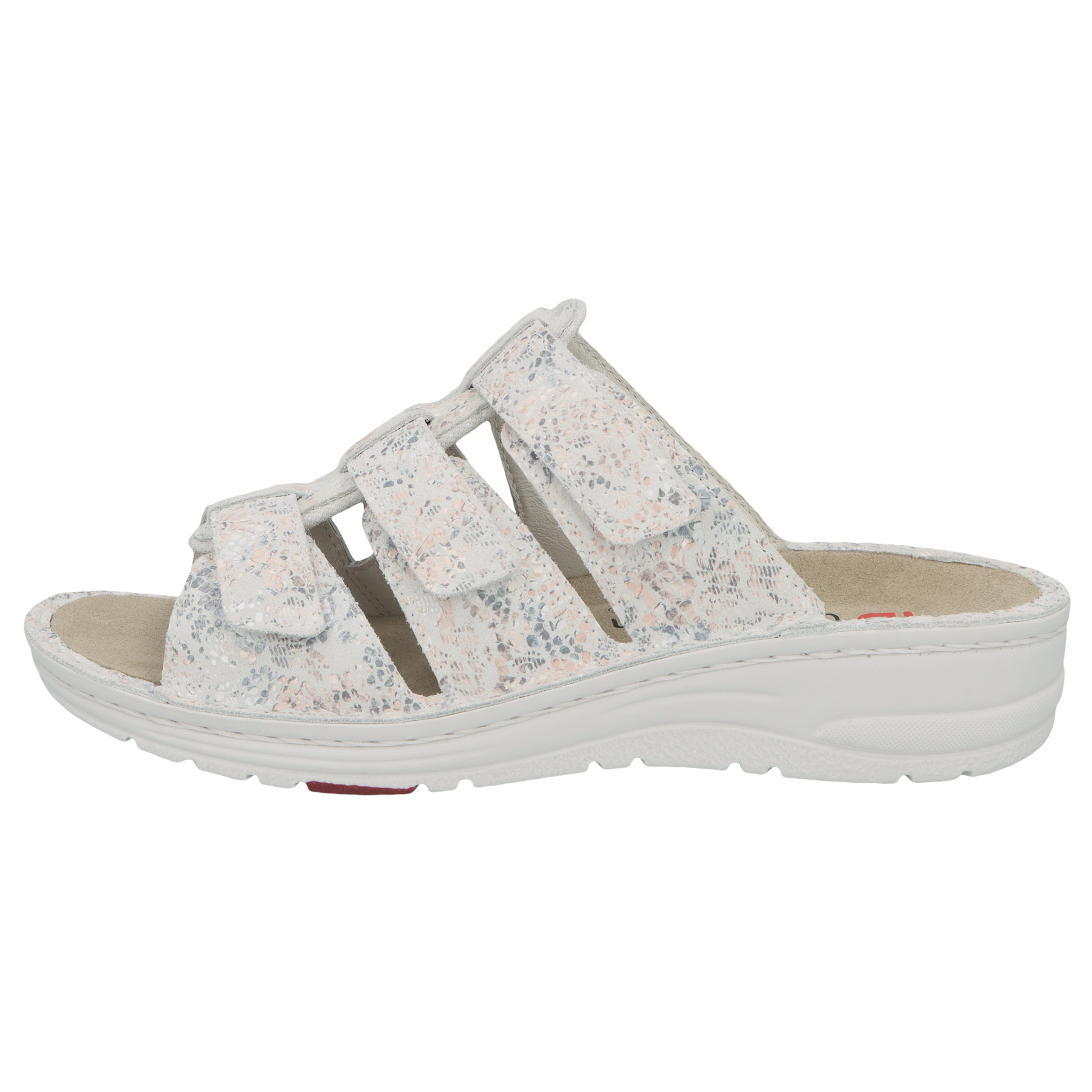 mehrfarbige pantolette seitenansicht links