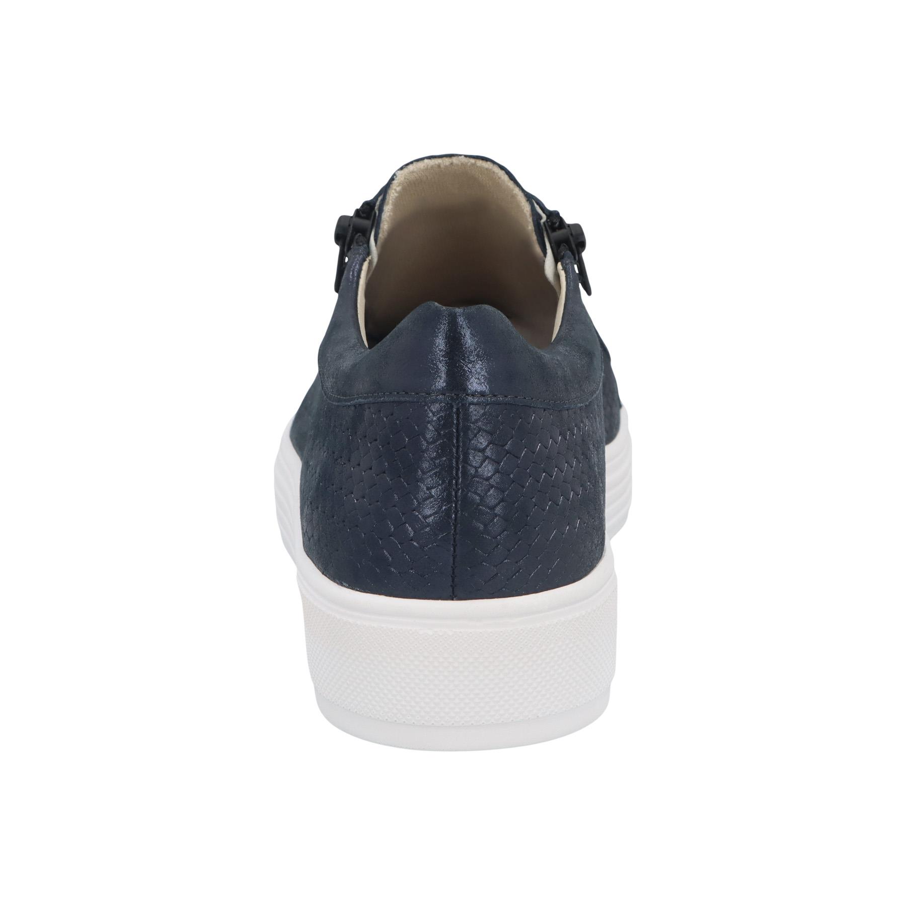 blaue halbschuh hinteransicht