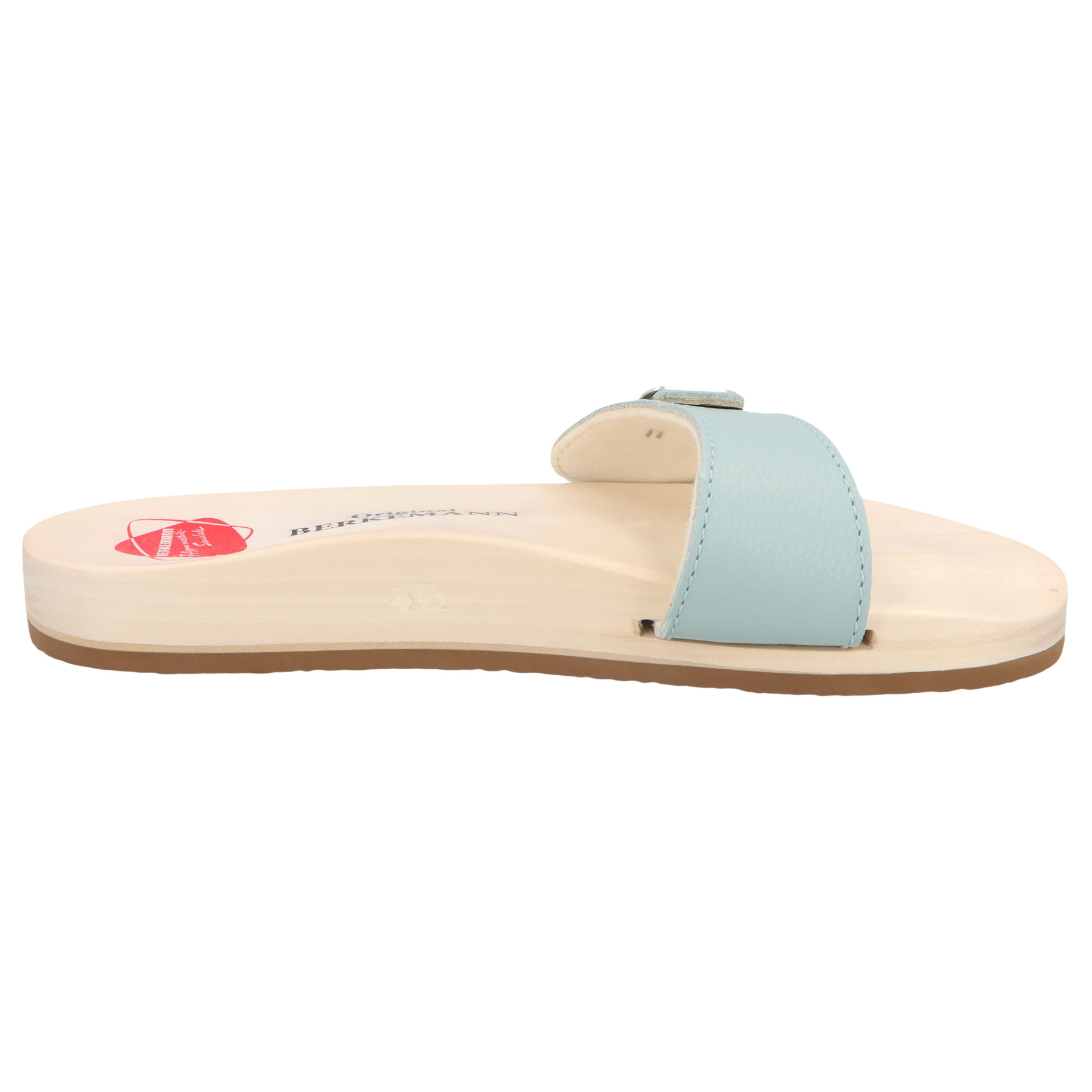 blaue holzschuhe seitenansicht rechts