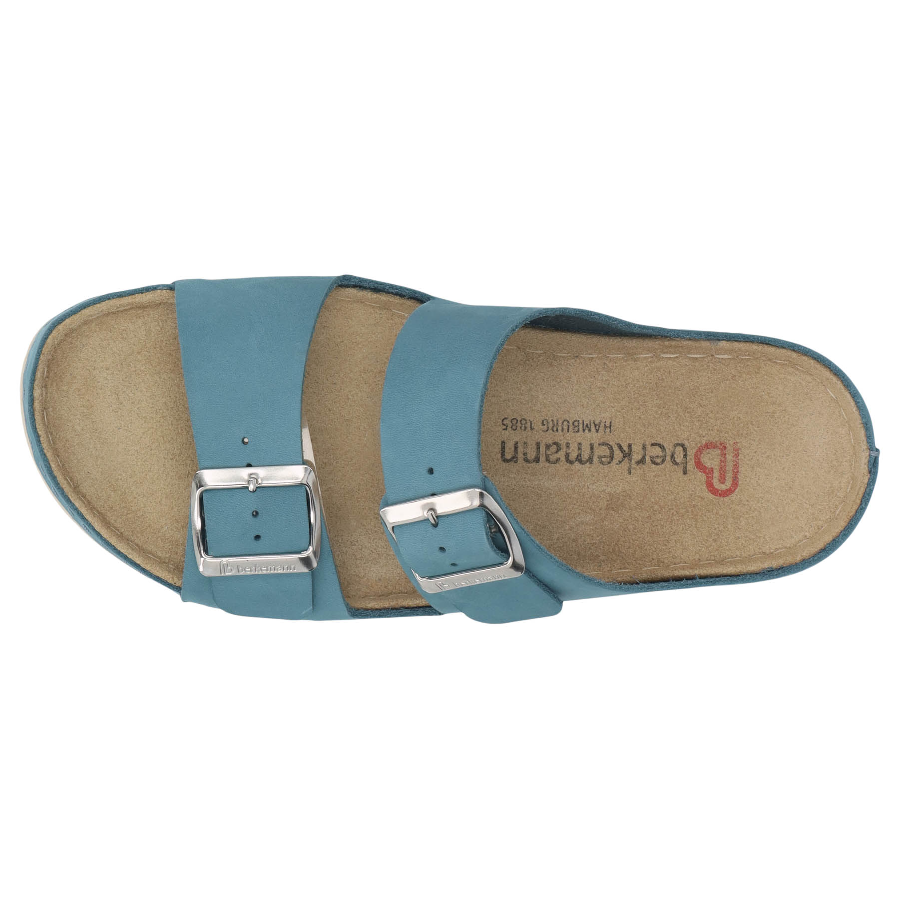 blaue pantolette draufsicht