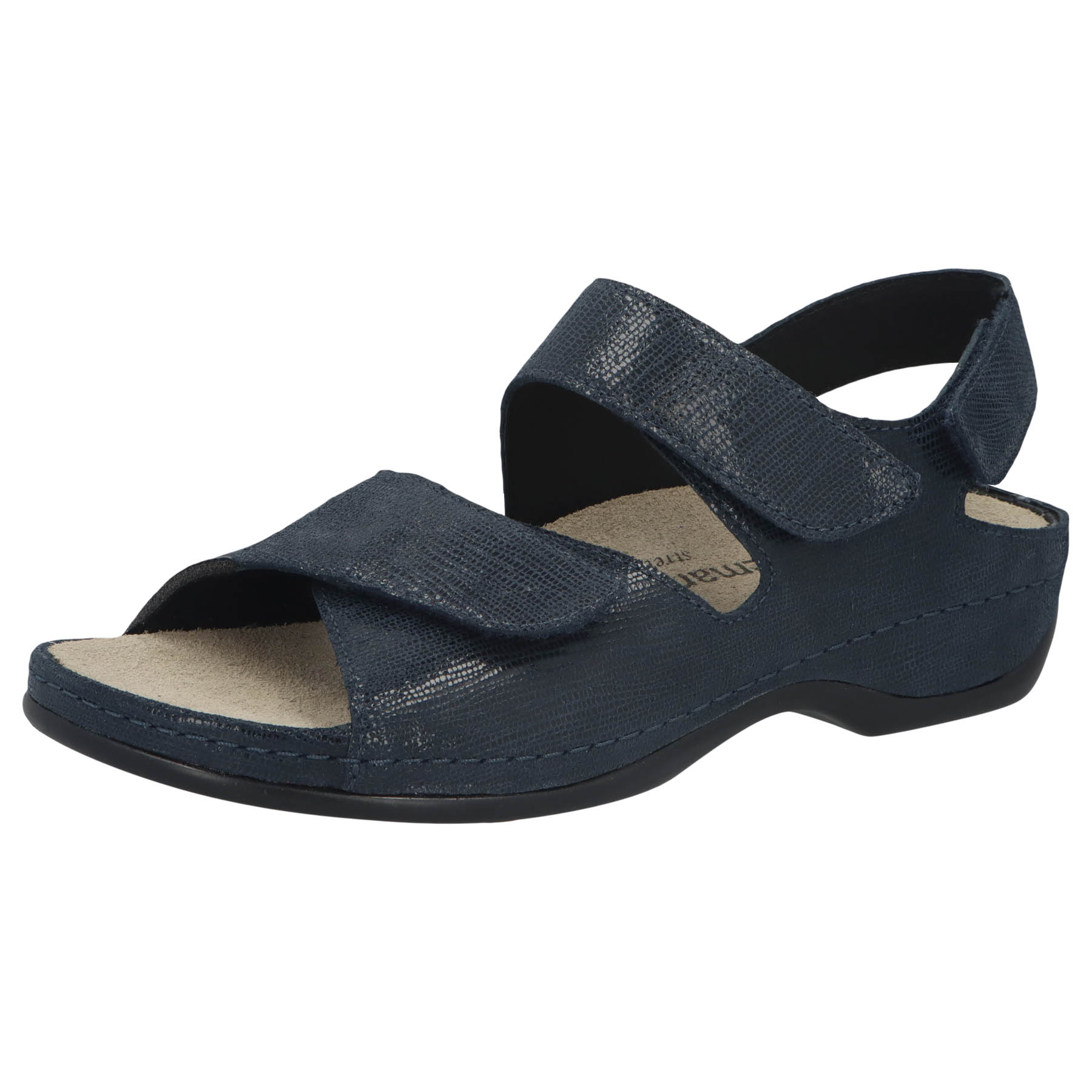nachtblau Leder/Stretch