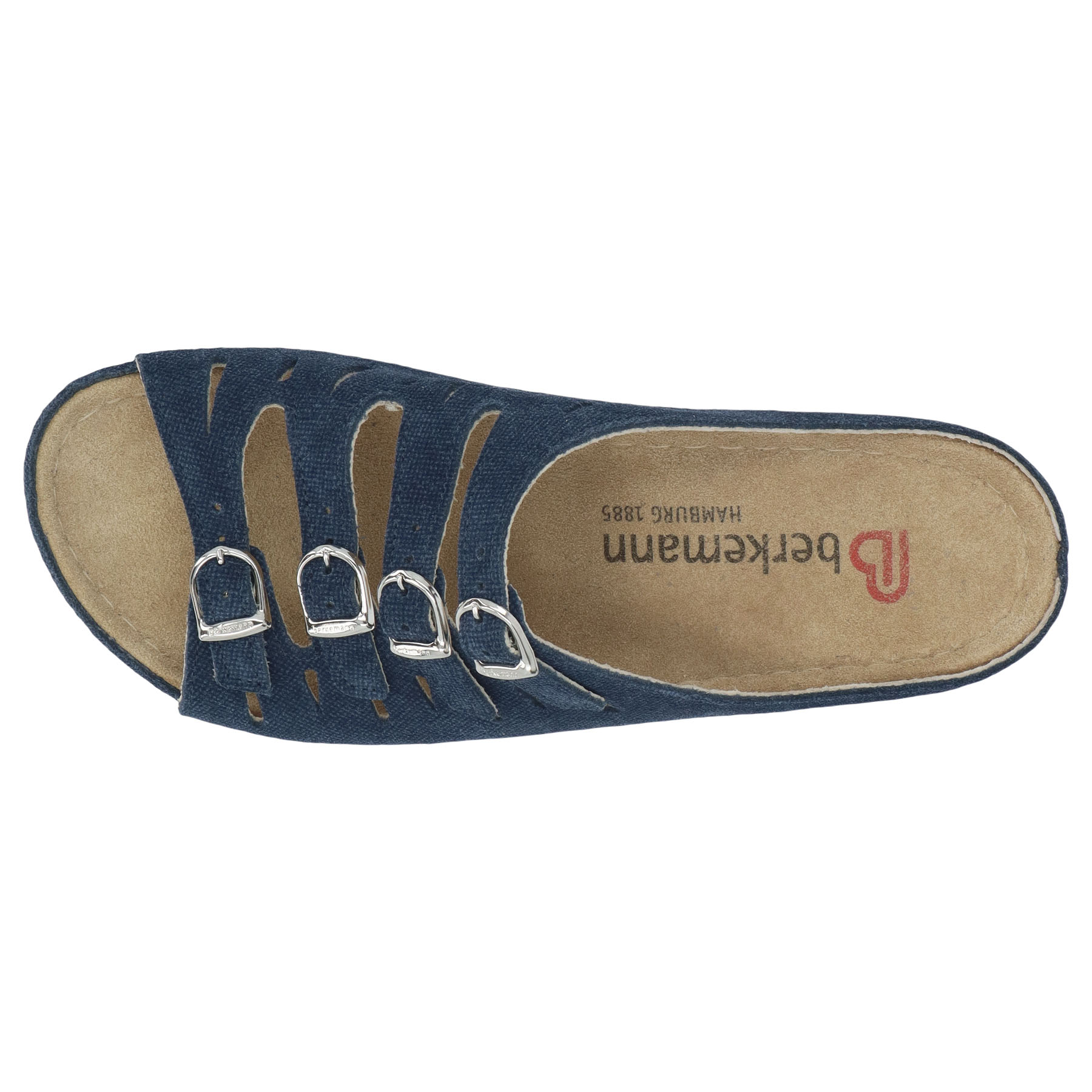 blaue pantolette draufsicht