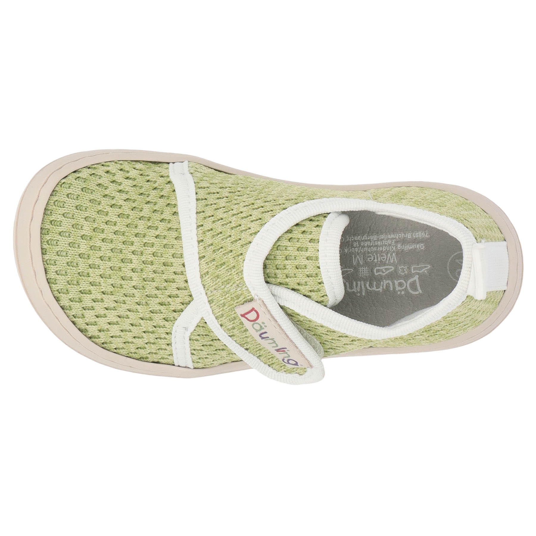 grüne lauflernschuhe draufsicht