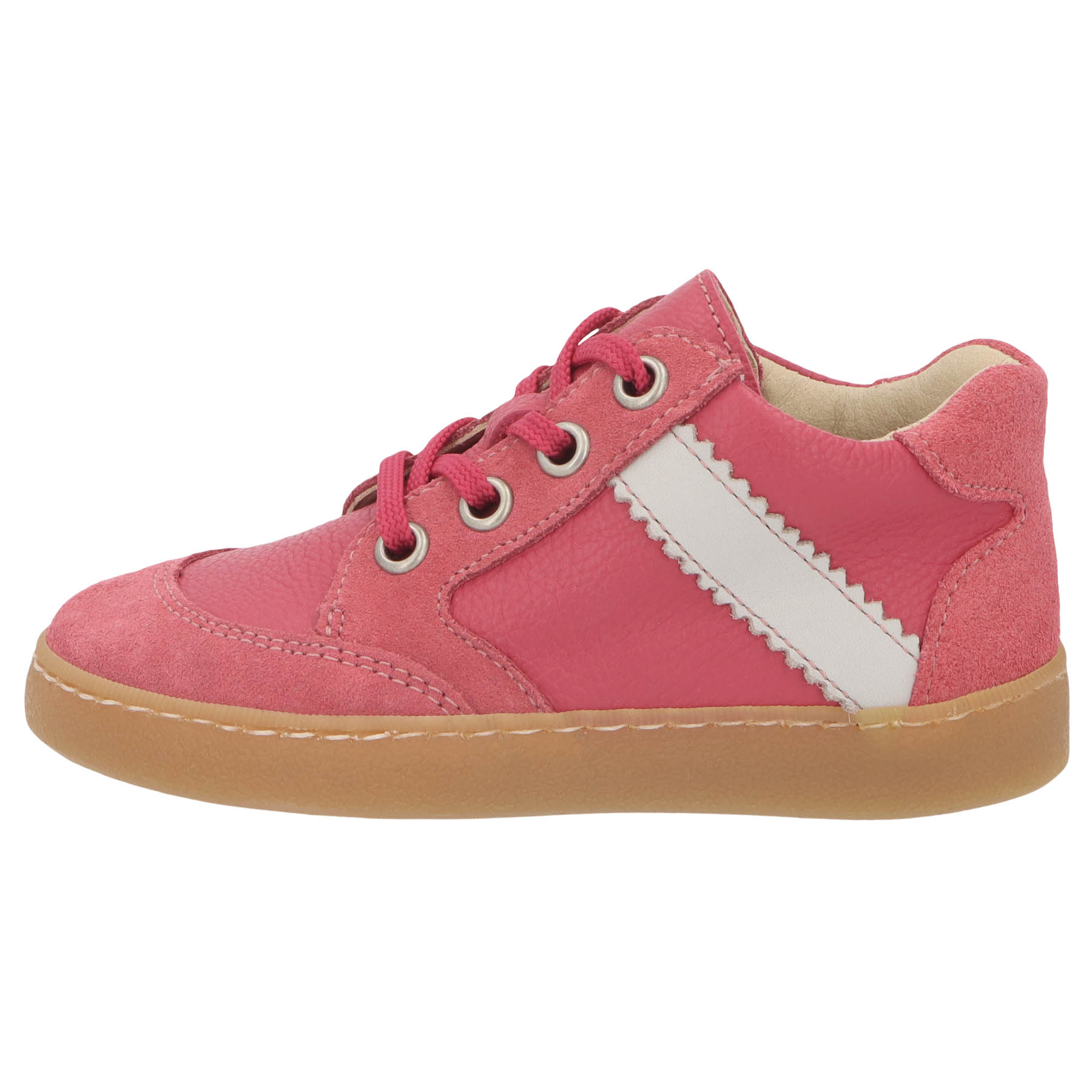 rote lauflernschuhe seitenansicht links