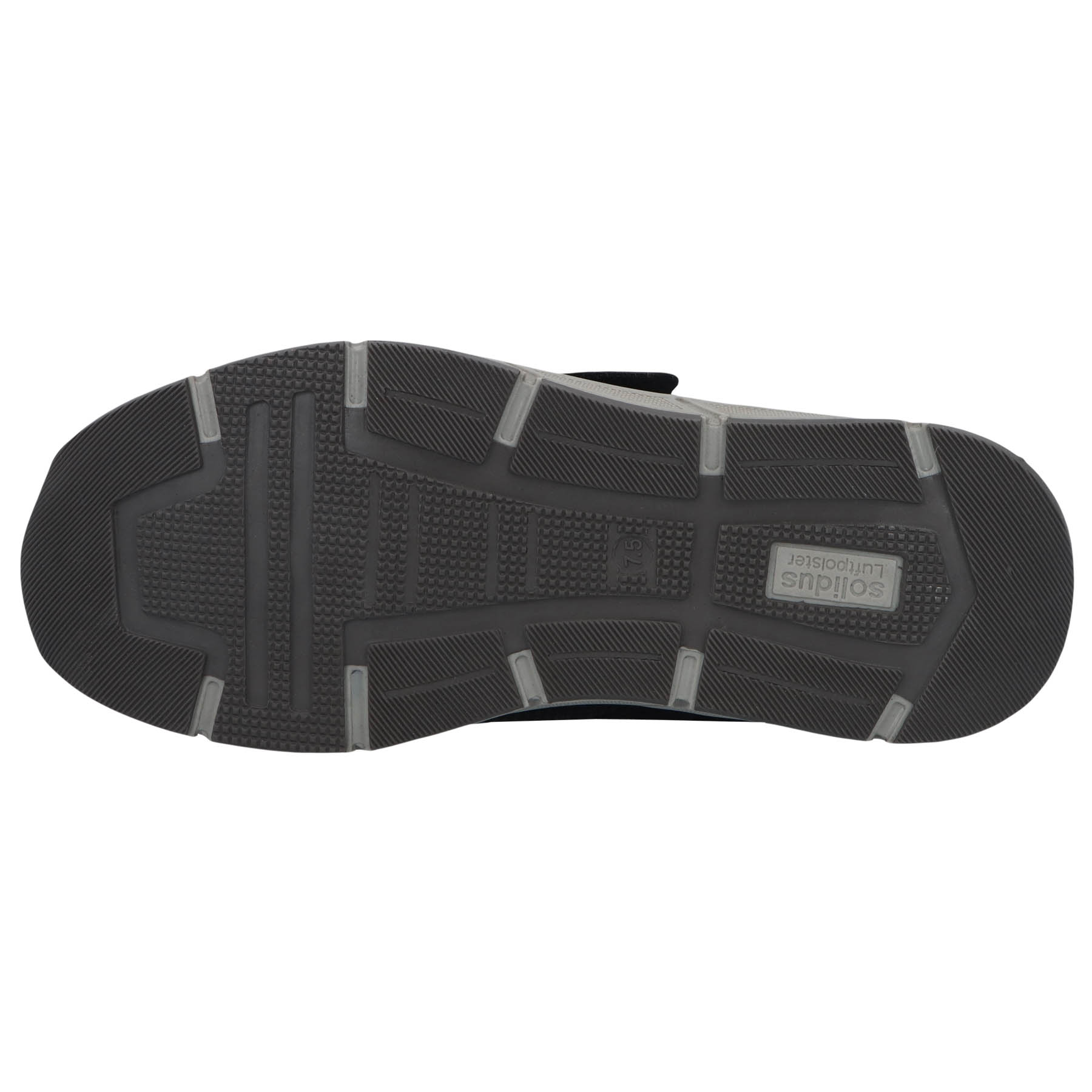 schwarze slipper sohlenansicht