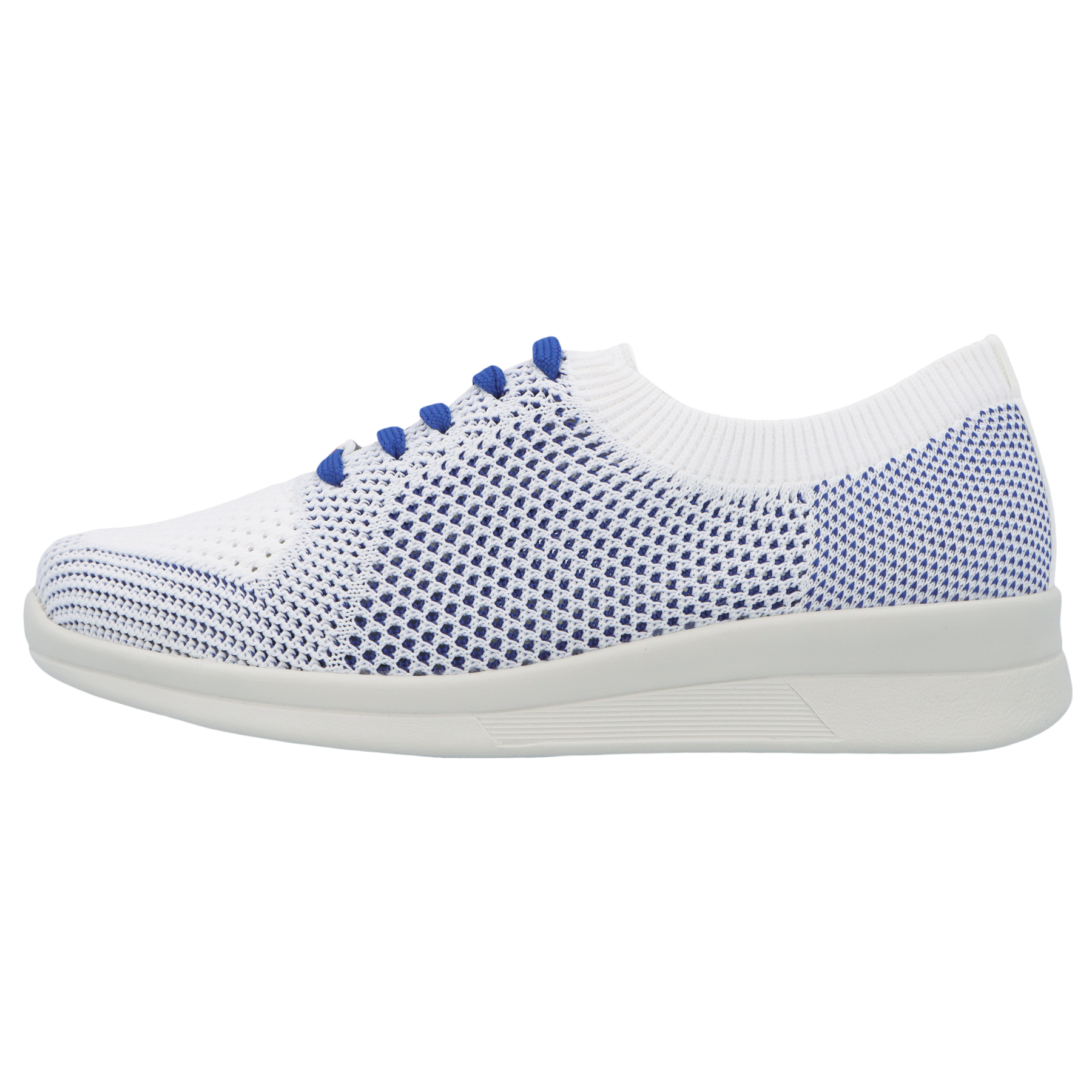blaue sneaker seitenansicht links