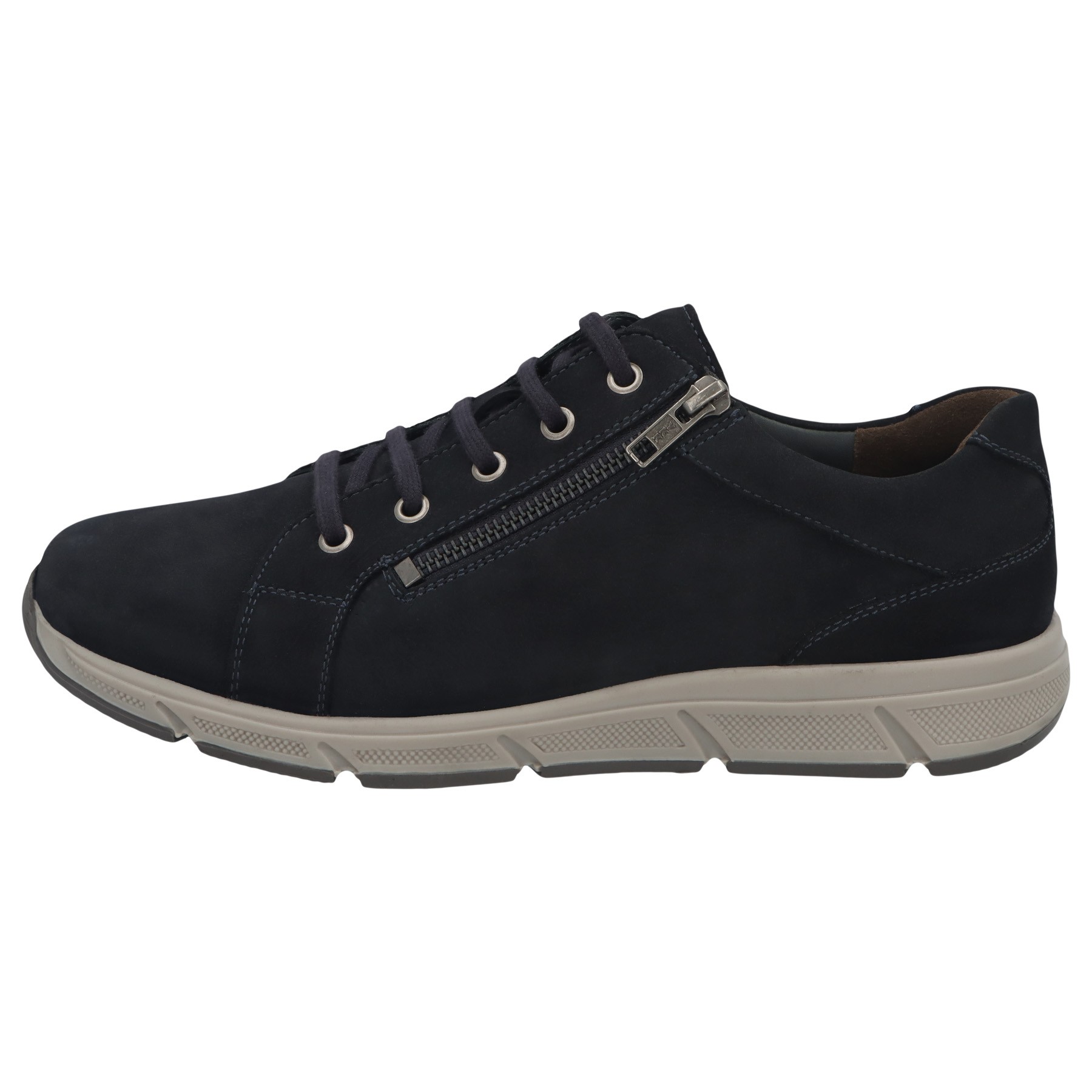 blaue halbschuh seitenansicht links