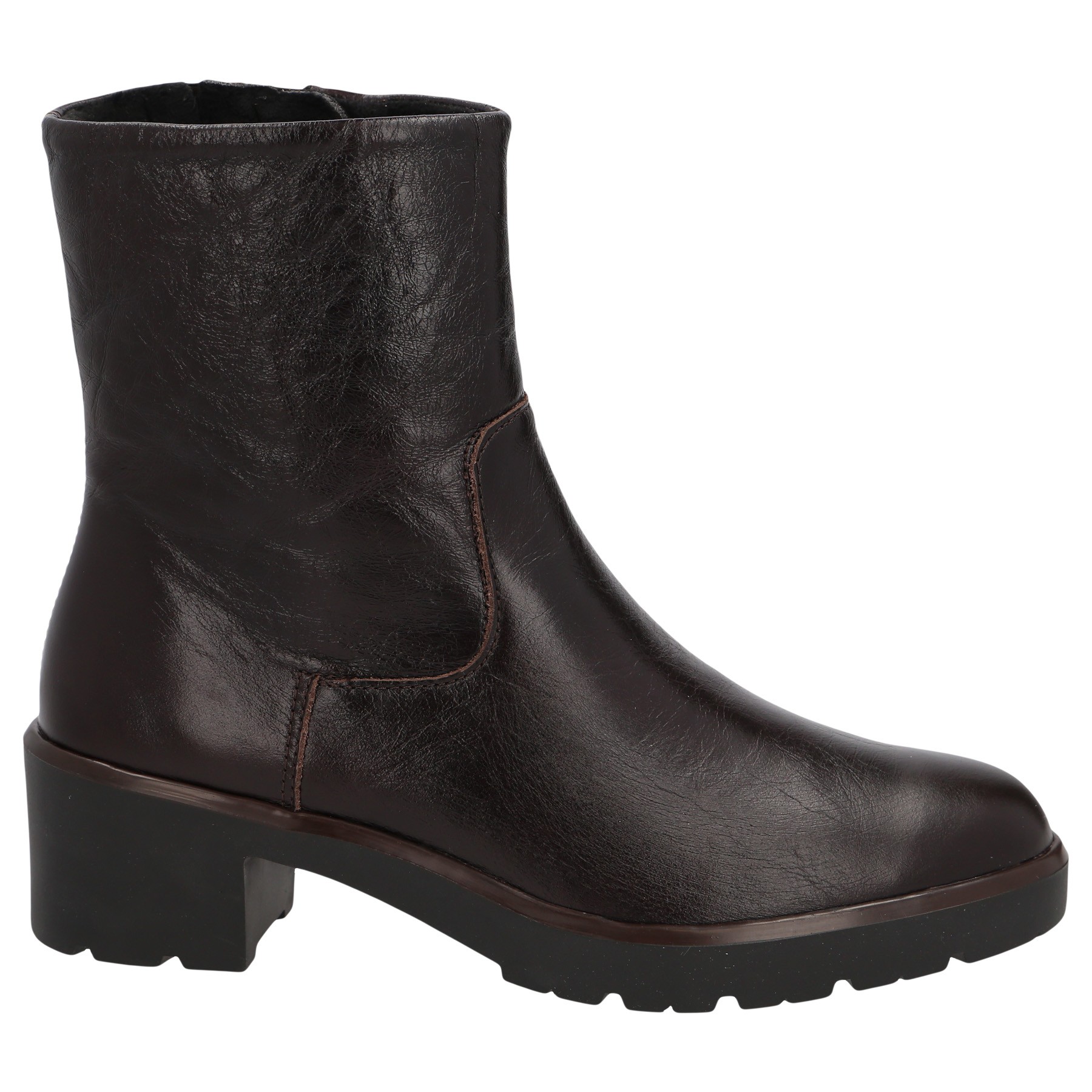 braune stiefel seitenansicht links