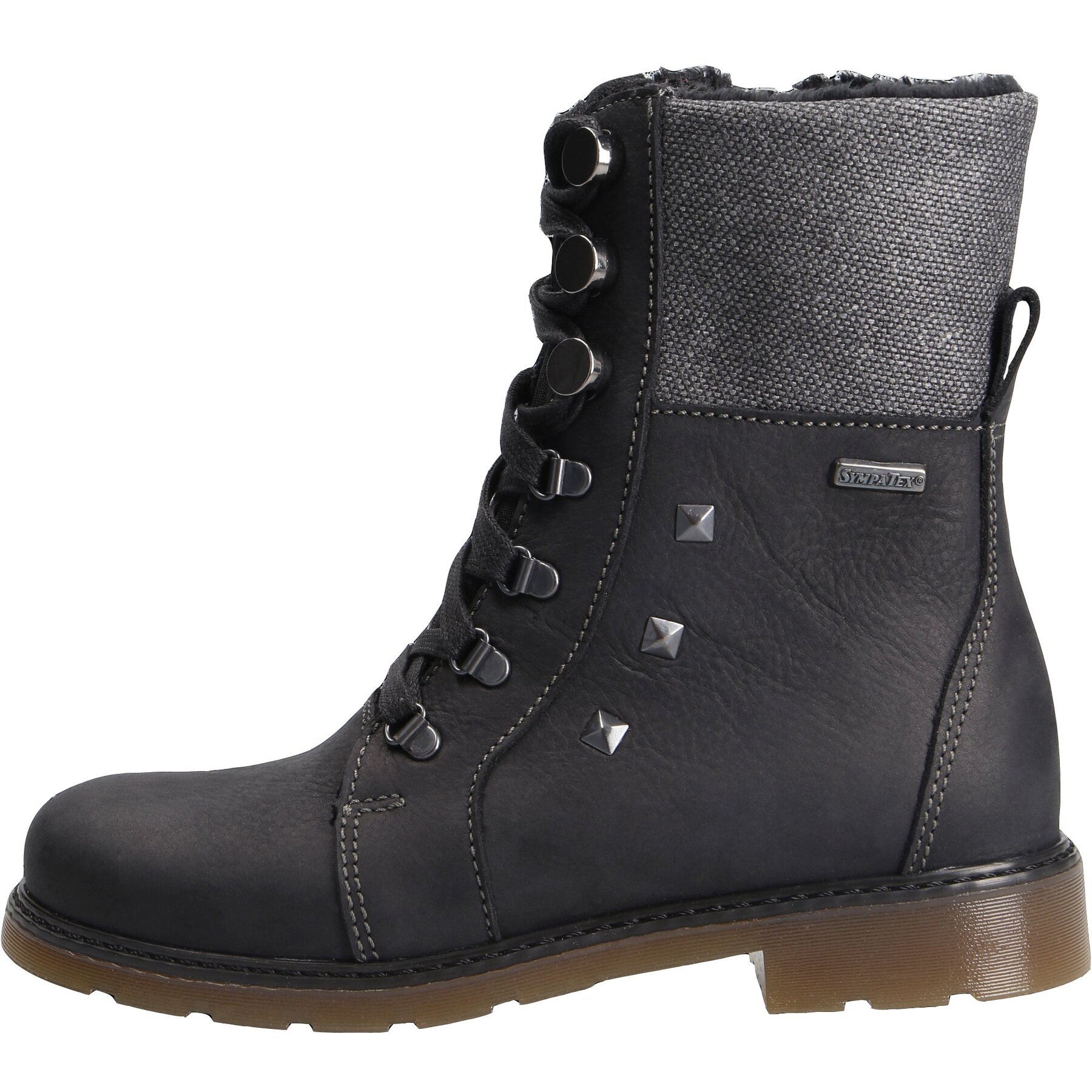 schwarze stiefel seitenansicht links