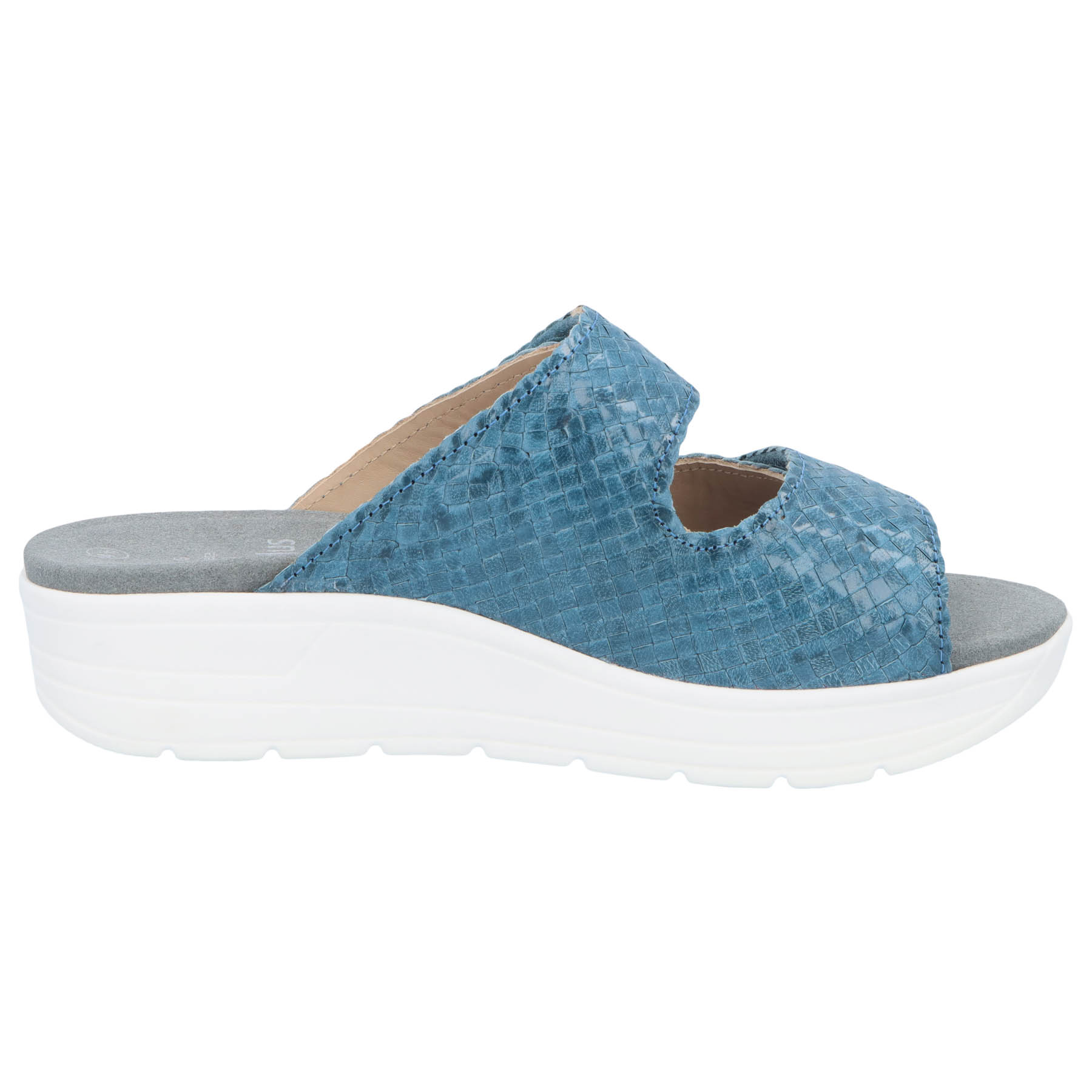 blaue pantolette seitenansicht rechts