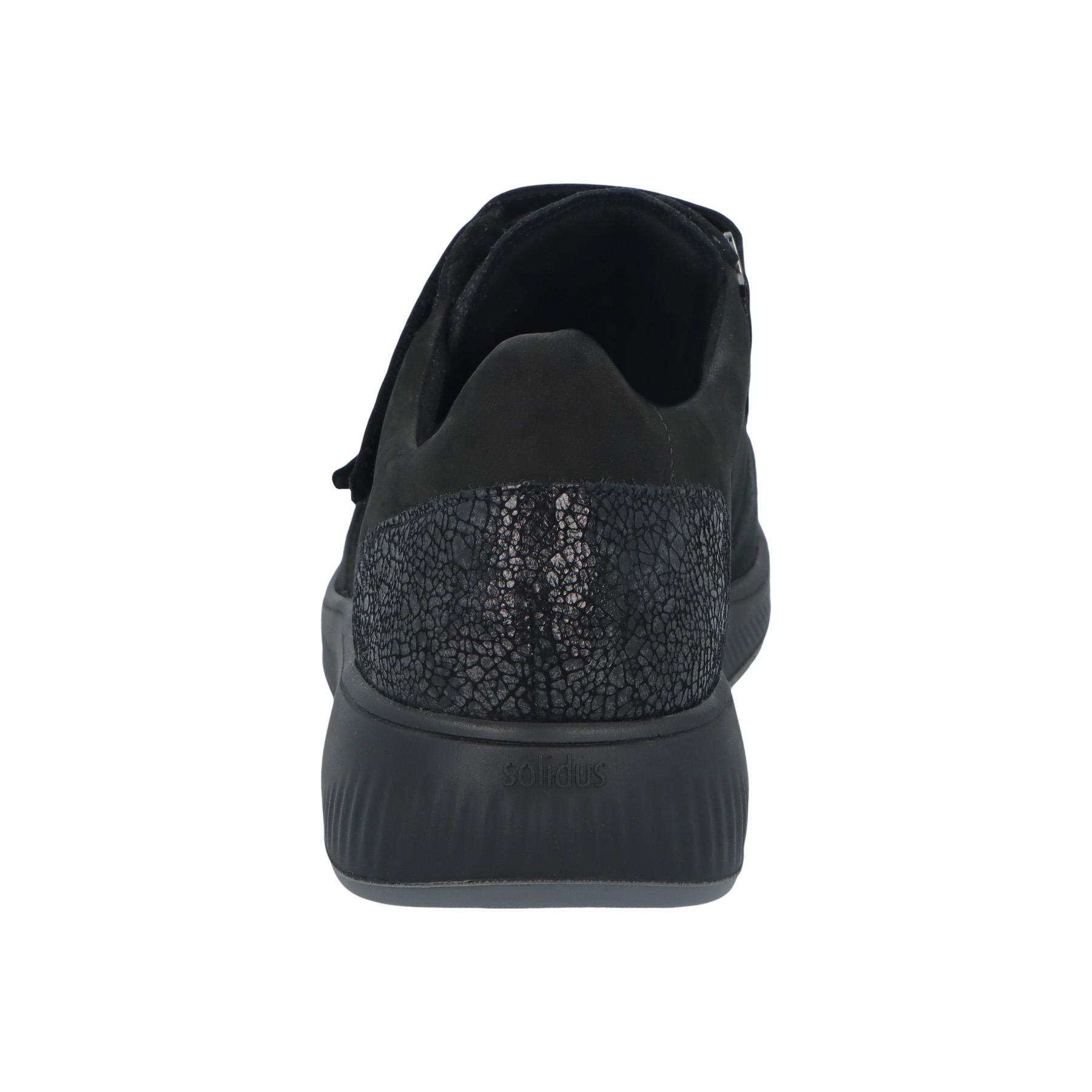 schwarze slipper hinteransicht