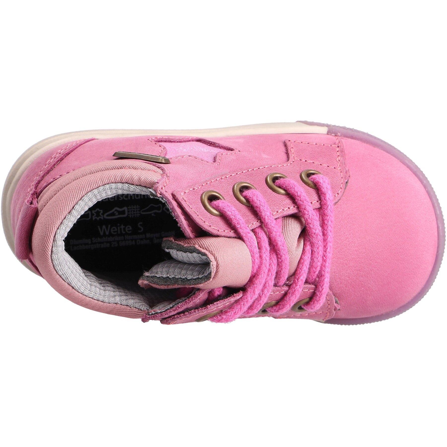 rote lauflernschuhe draufsicht