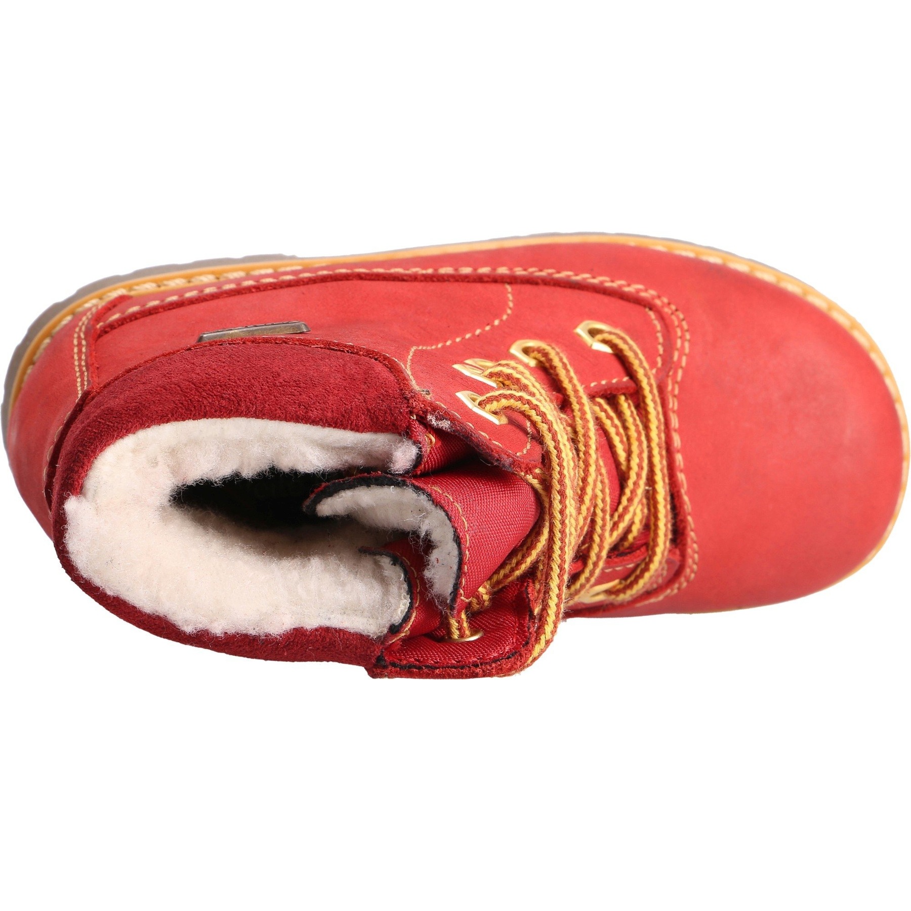 rote stiefeletten draufsicht