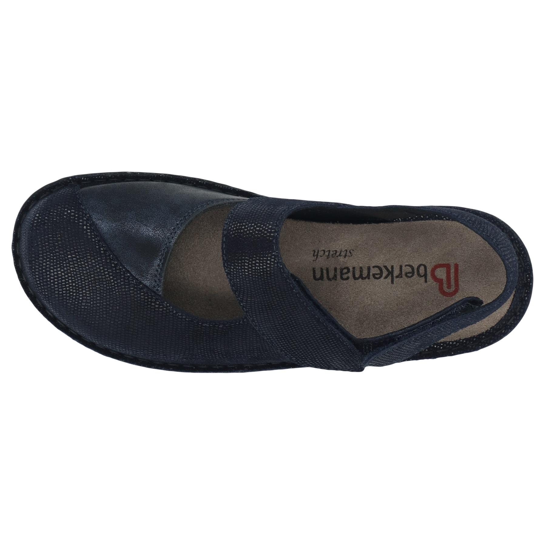 blaue clogs draufsicht