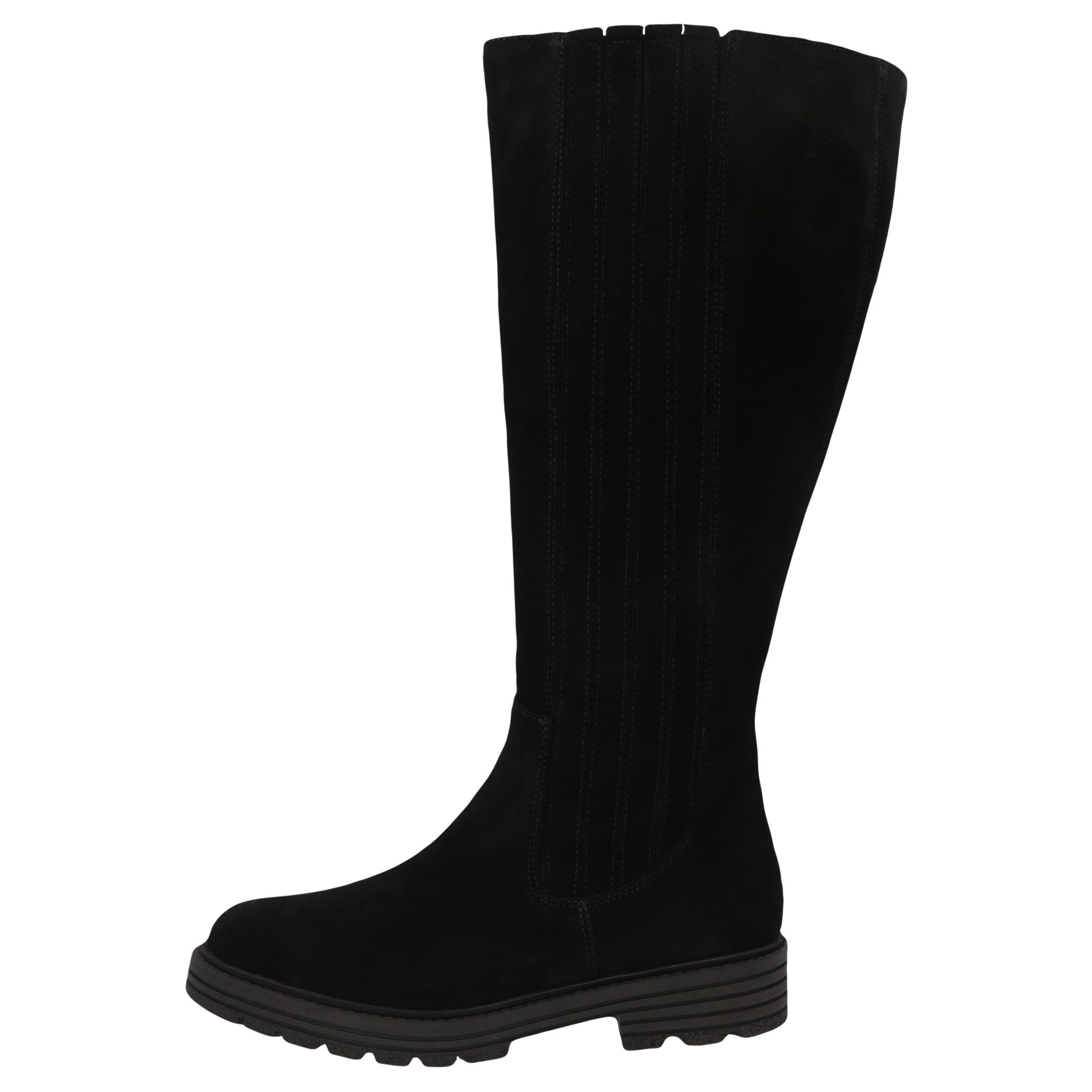 schwarze stiefel seitenansicht links