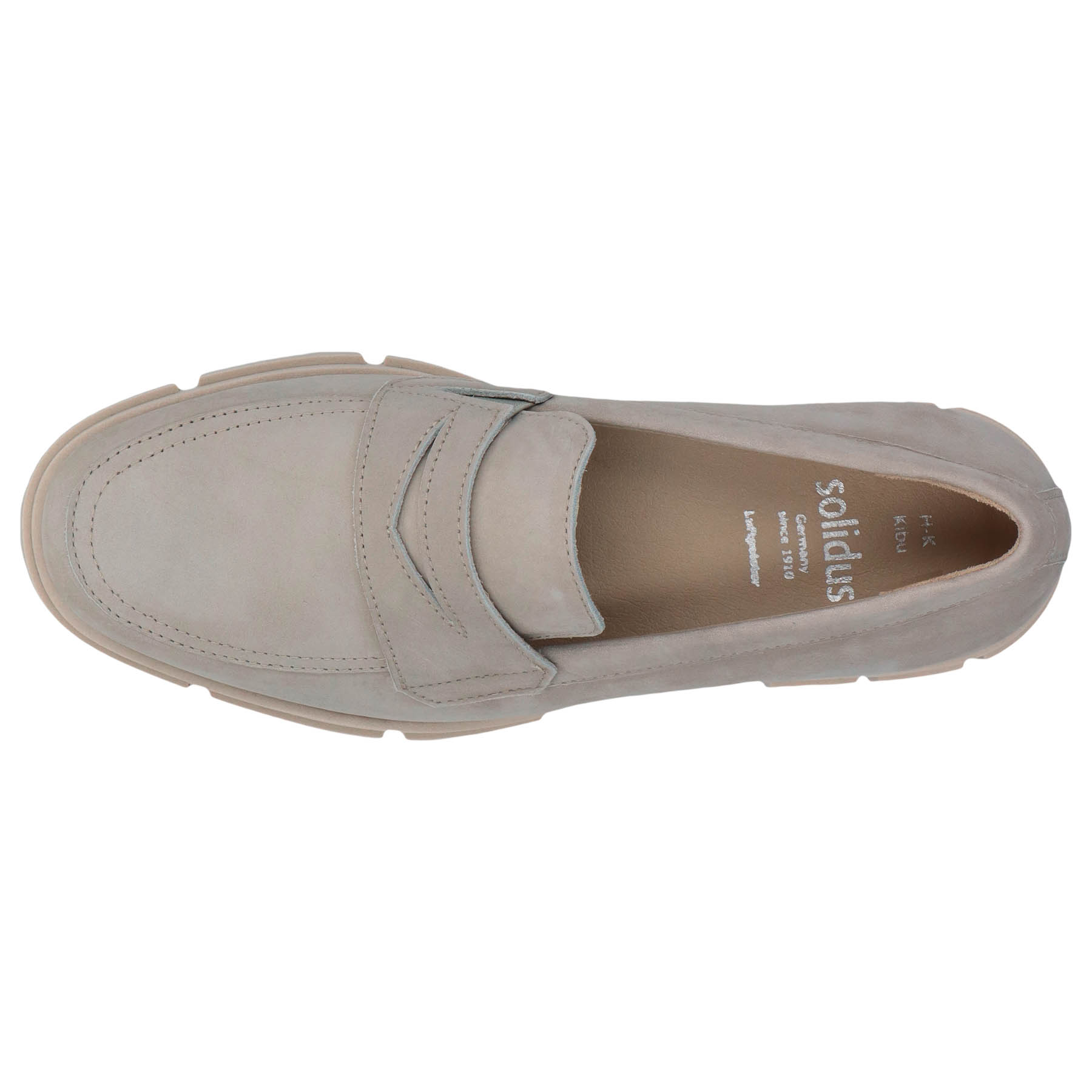 graue slipper draufsicht