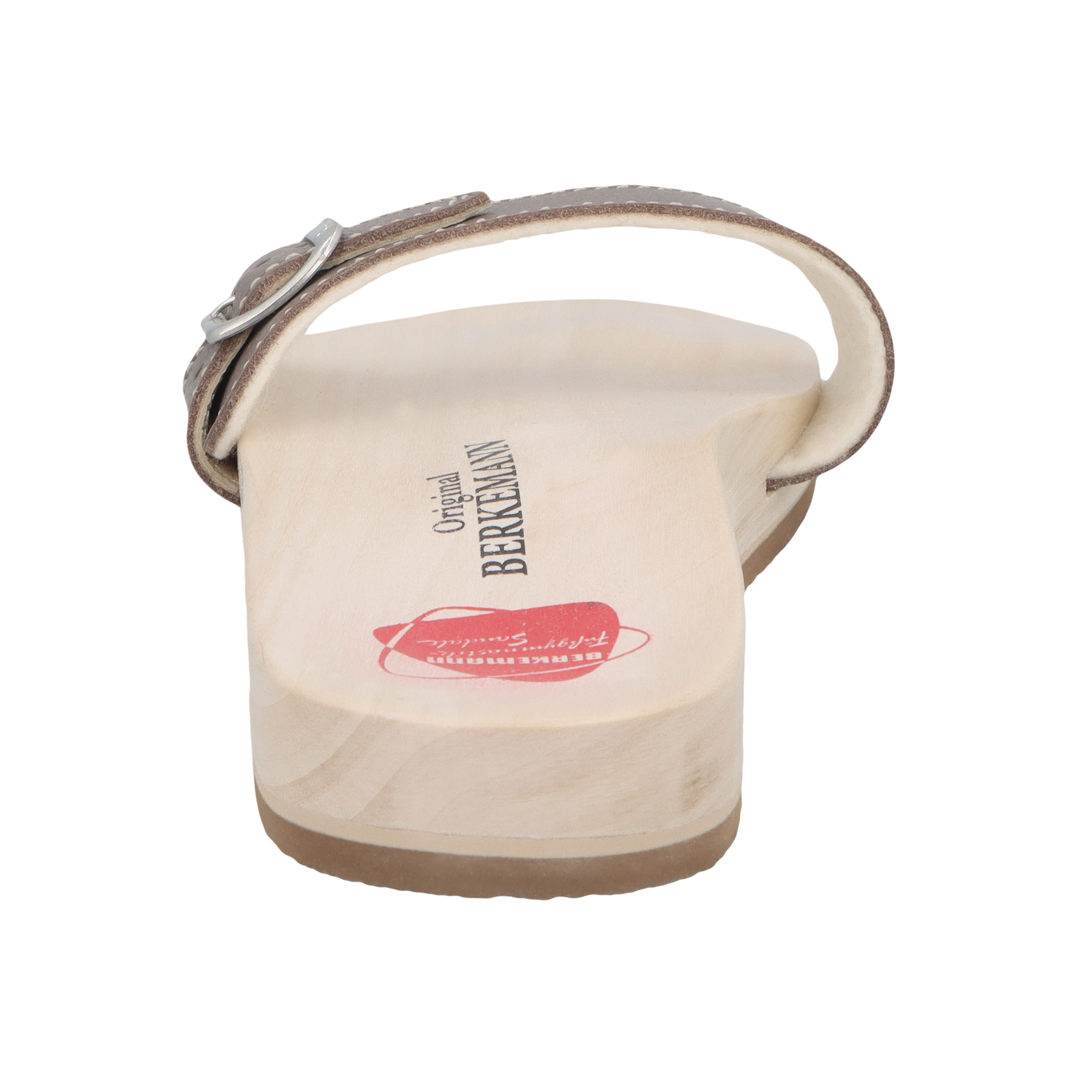 braune holzschuhe hinteransicht