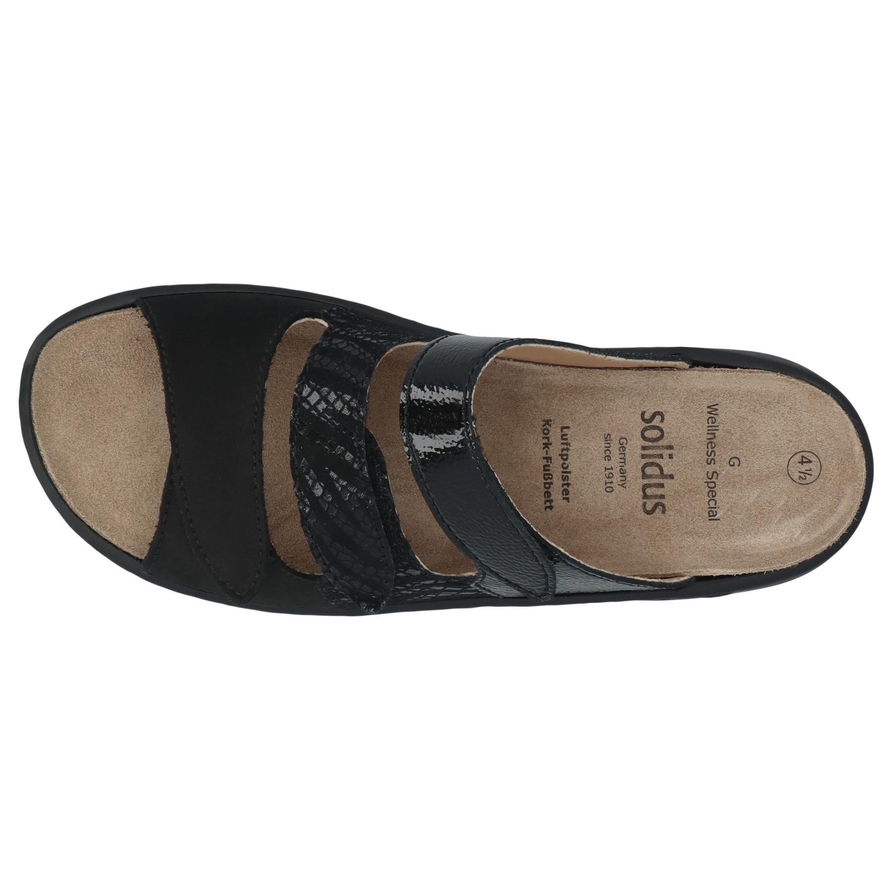 schwarze pantolette draufsicht