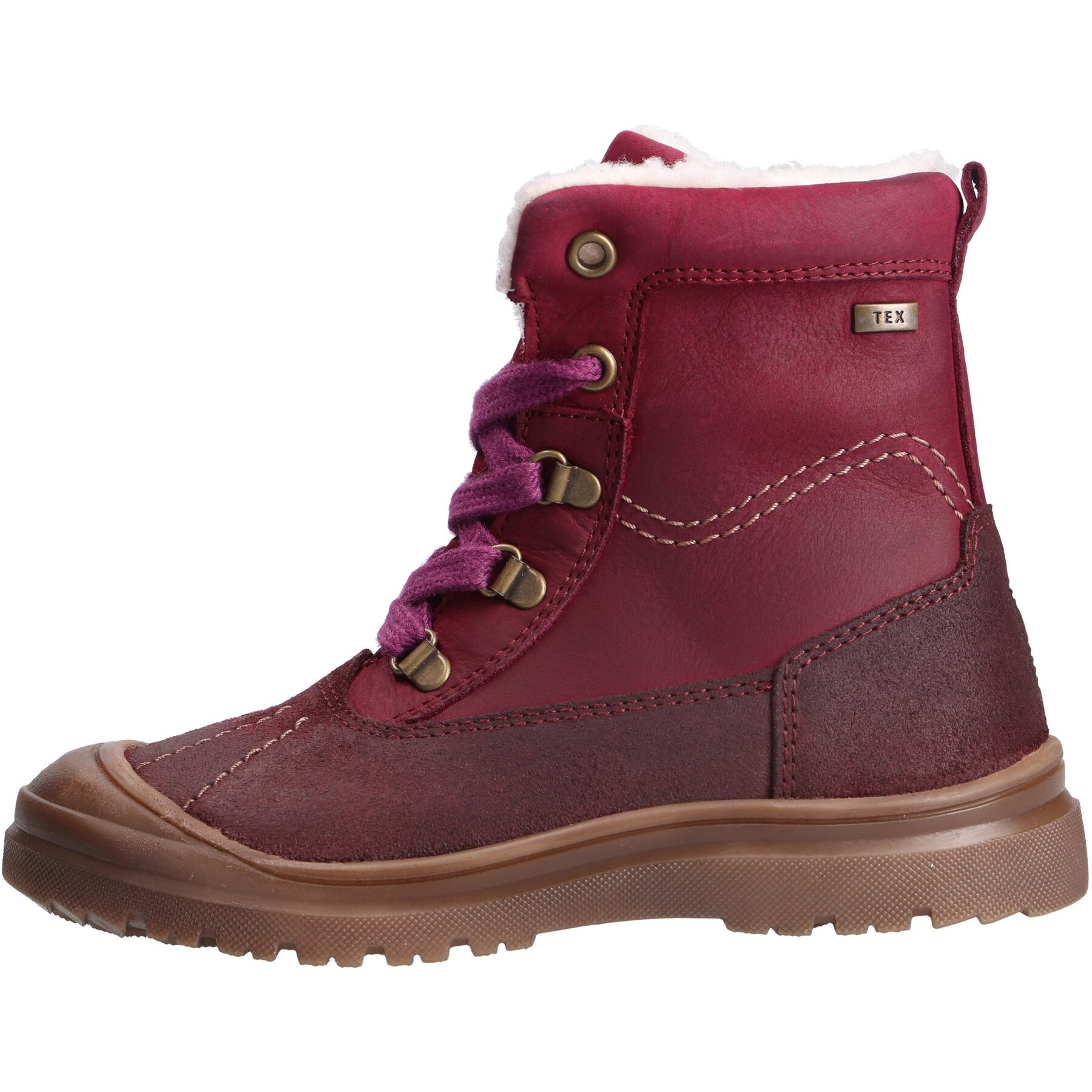 rote stiefeletten seitenansicht links