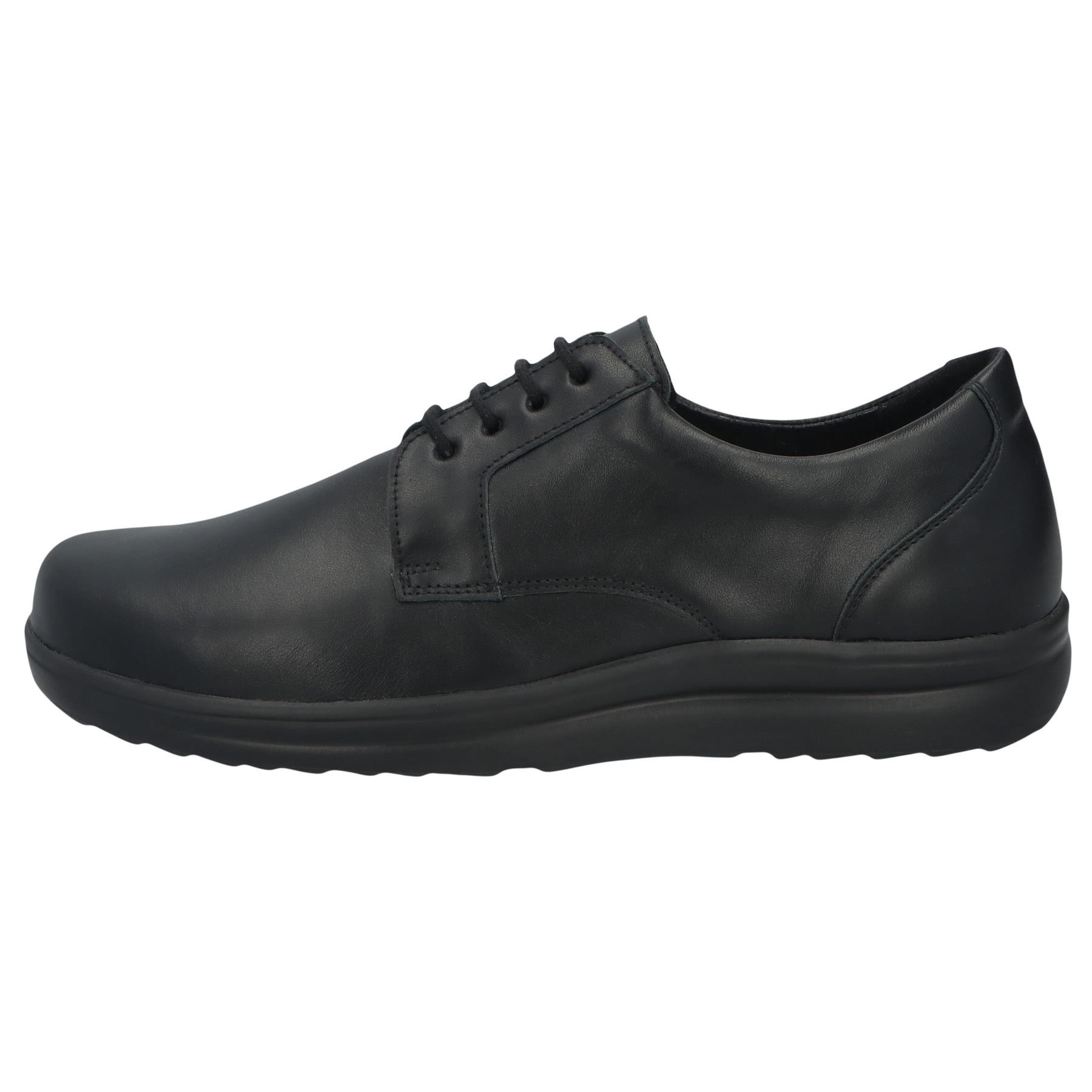 schwarze halbschuh seitenansicht links