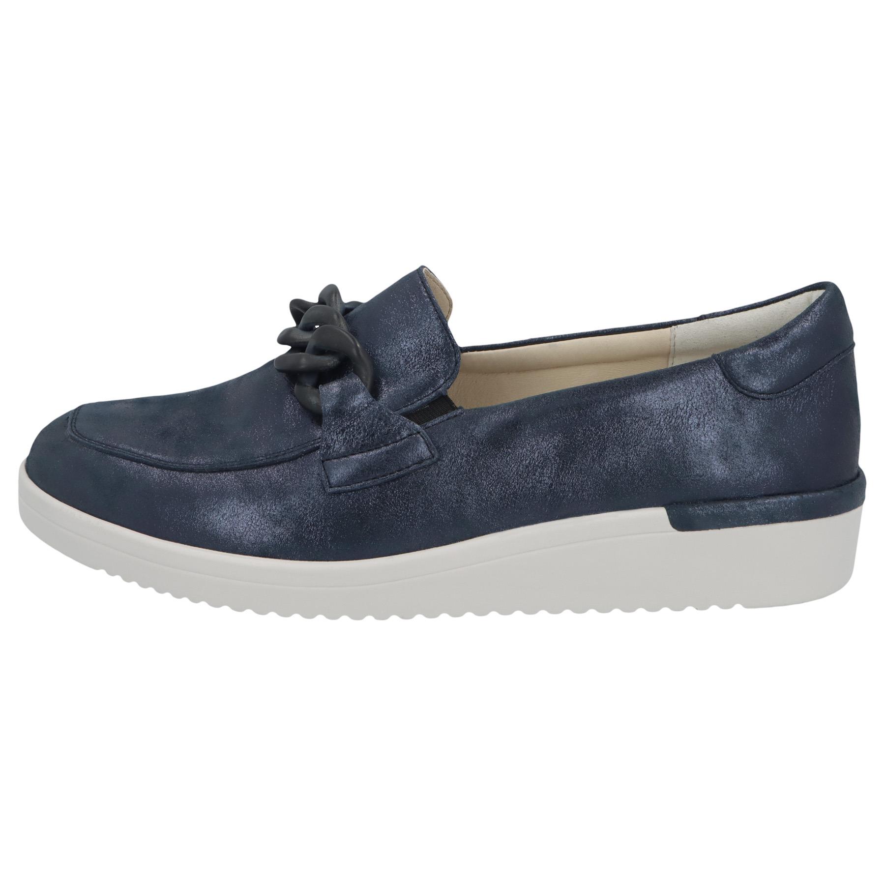 blaue slipper seitenansicht links