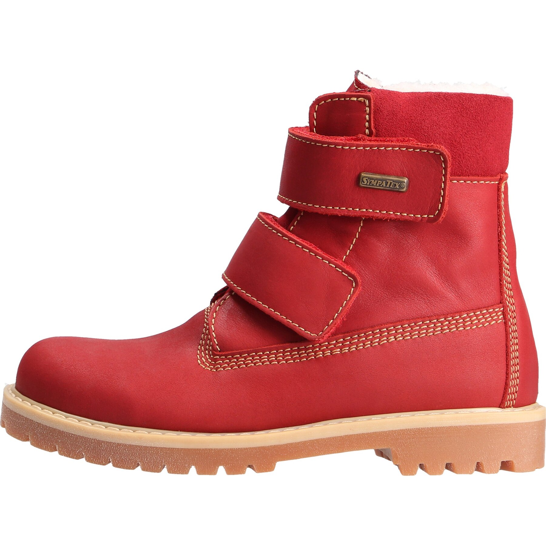 rote stiefeletten seitenansicht links