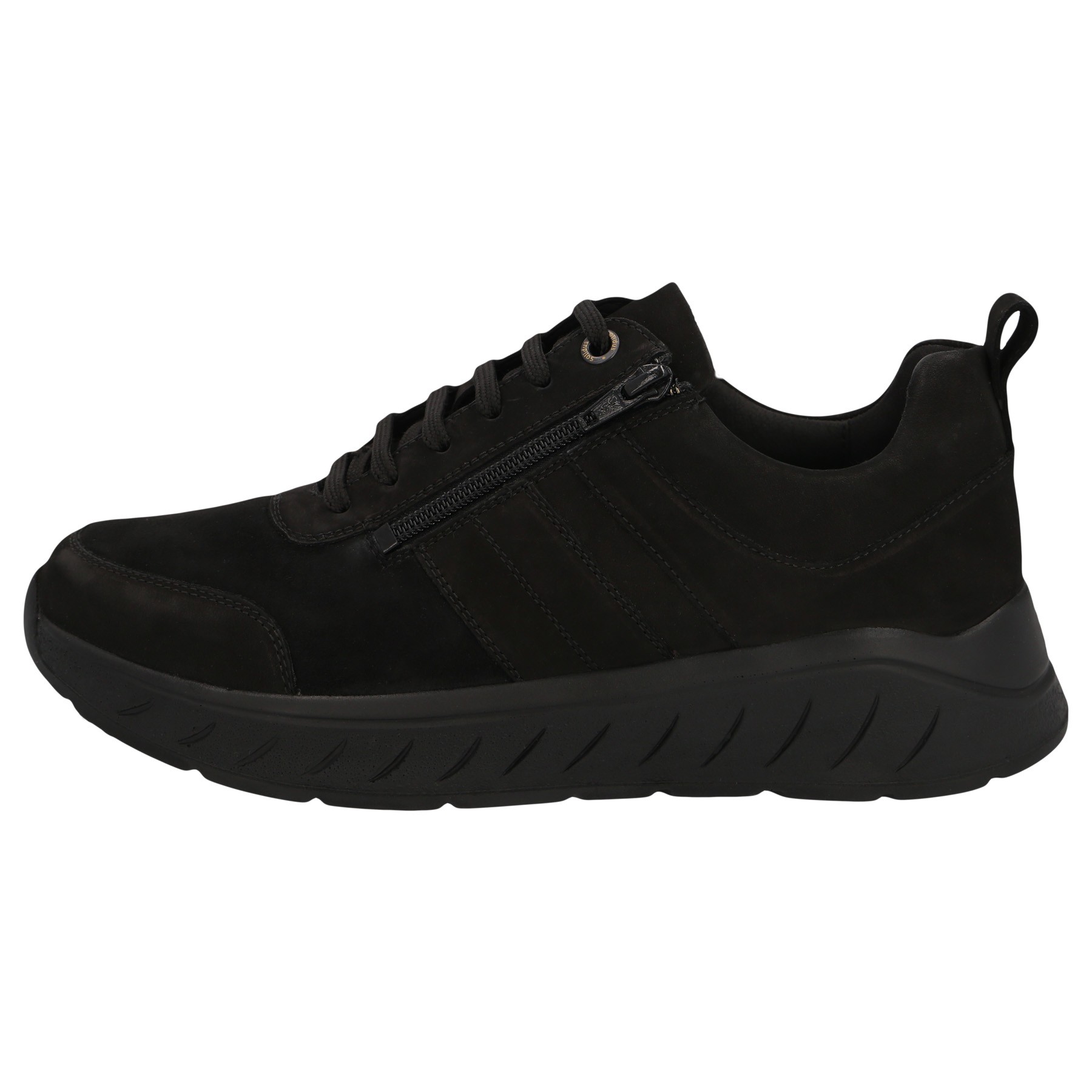 schwarze halbschuh seitenansicht links