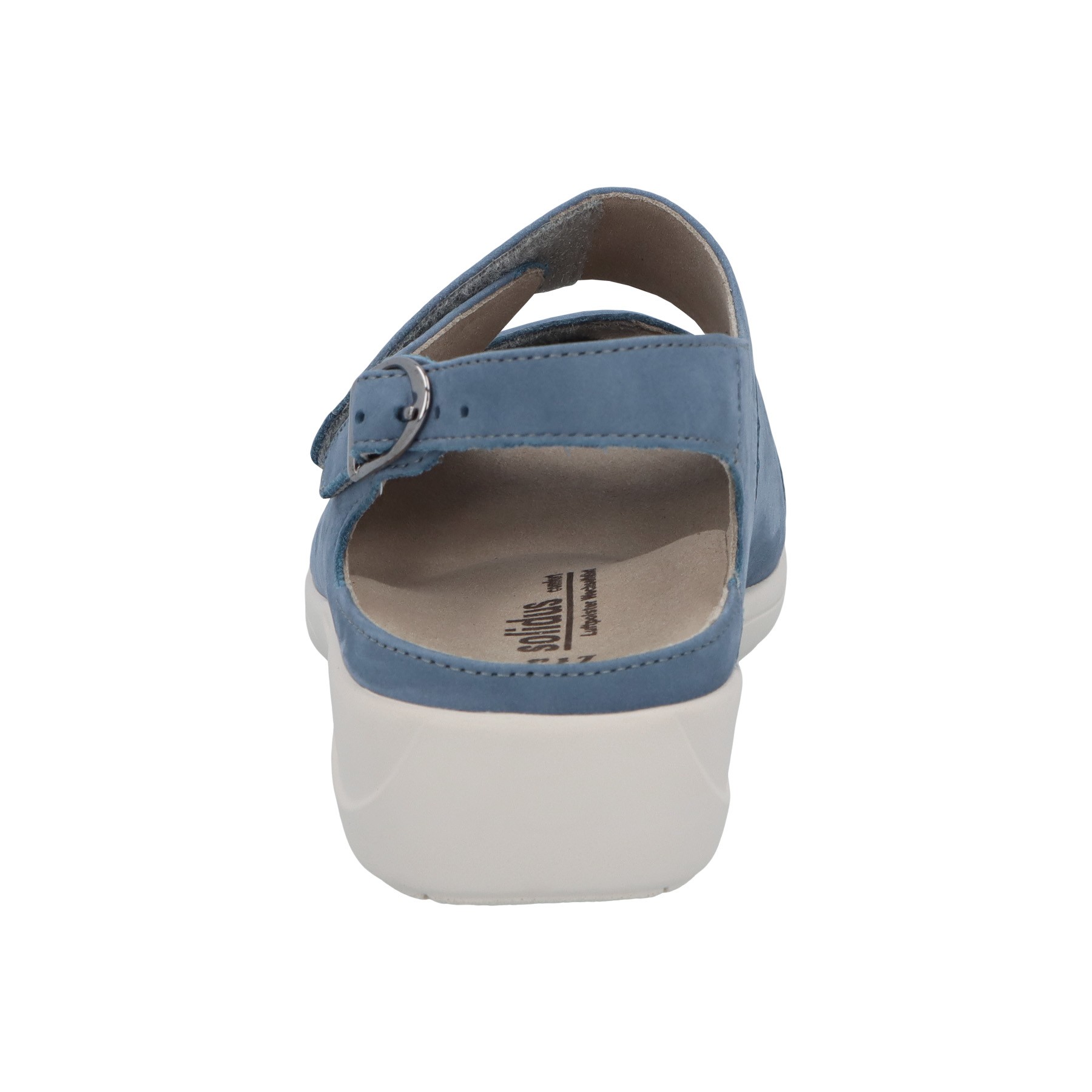 blaue sandale hinteransicht