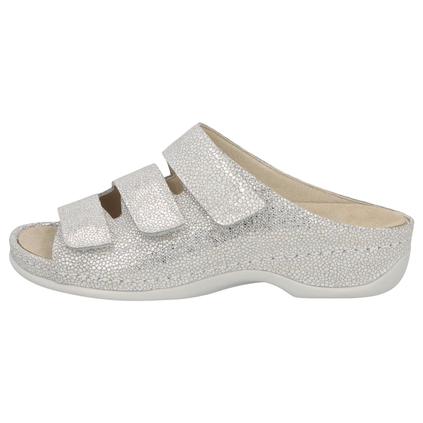 mehrfarbige pantolette seitenansicht links