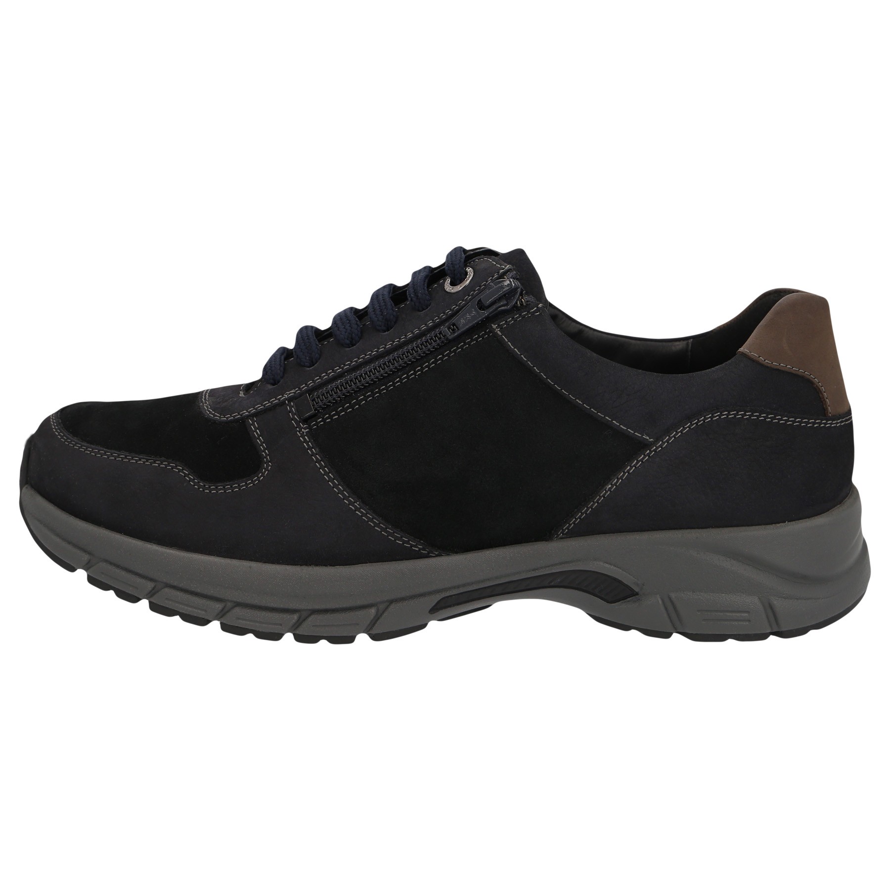 blaue halbschuh seitenansicht links