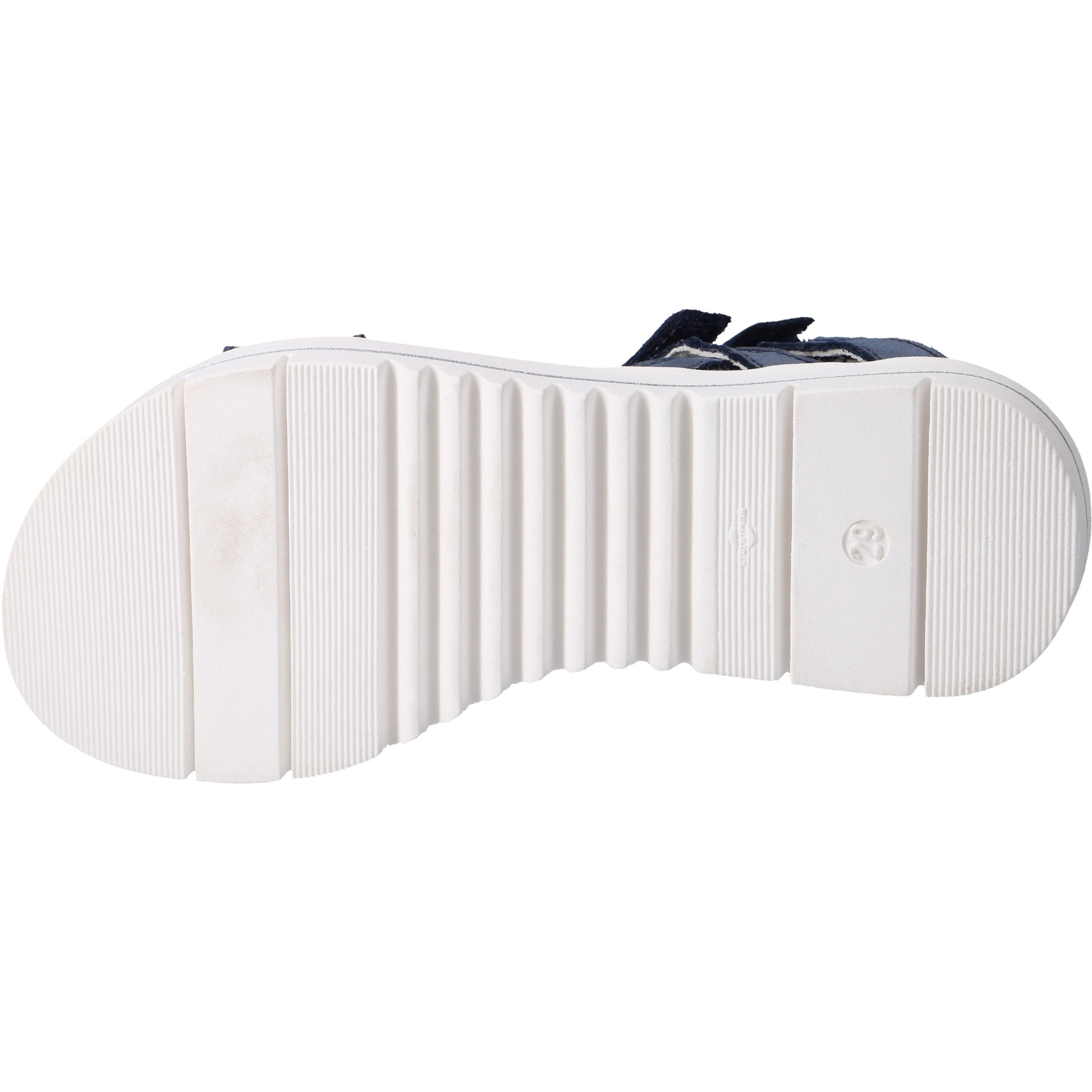 blaue sandale sohlenansicht