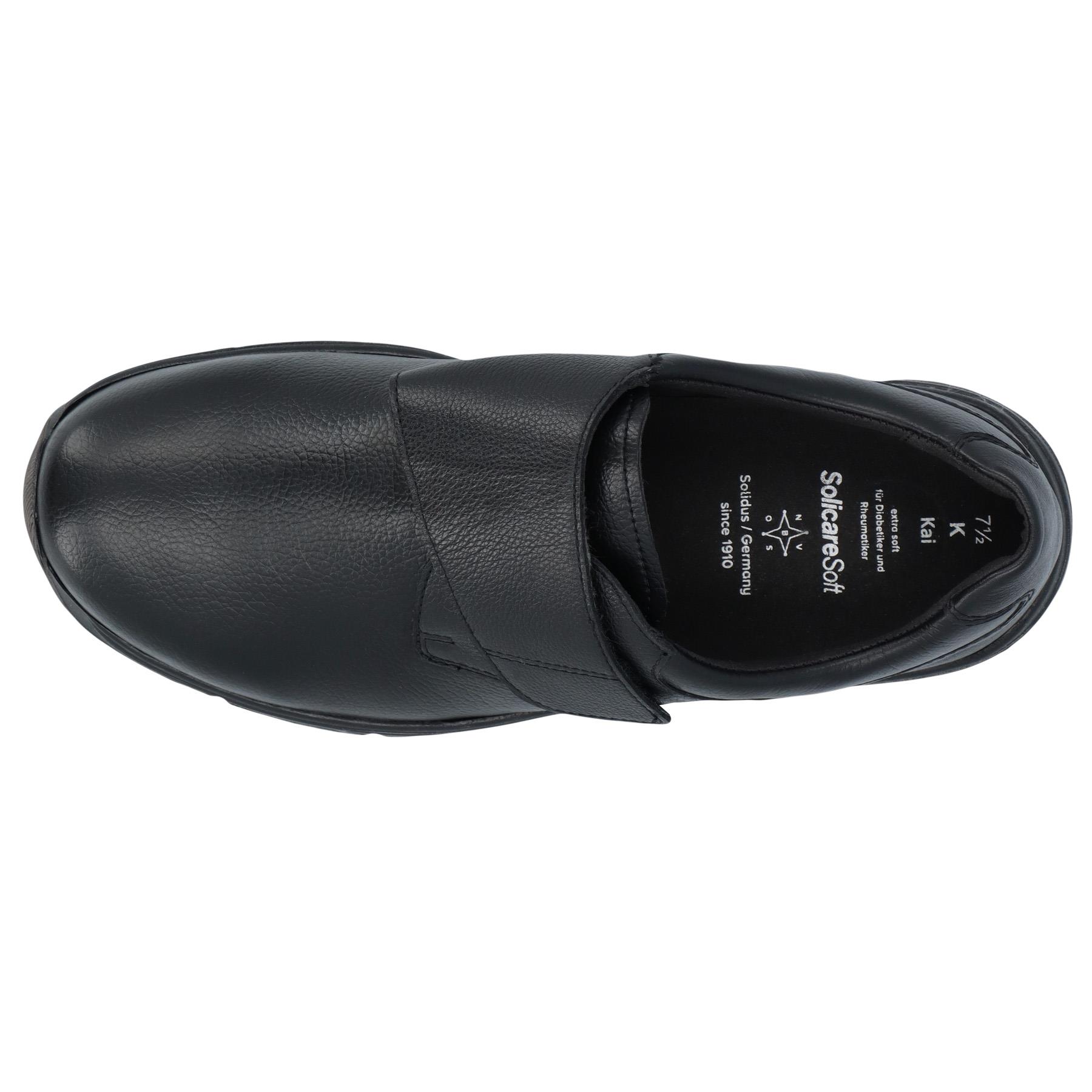 schwarze slipper draufsicht