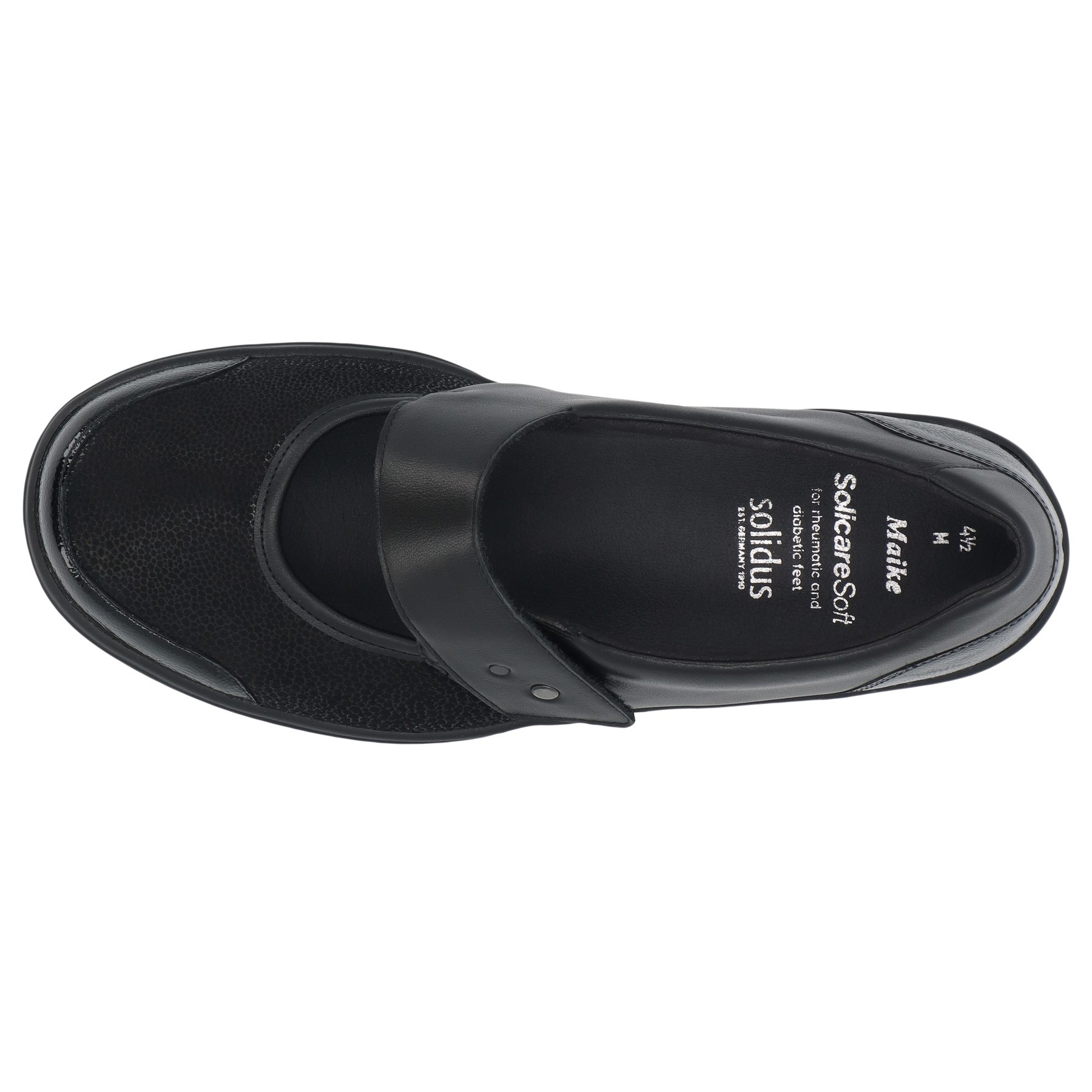schwarze halbschuh draufsicht