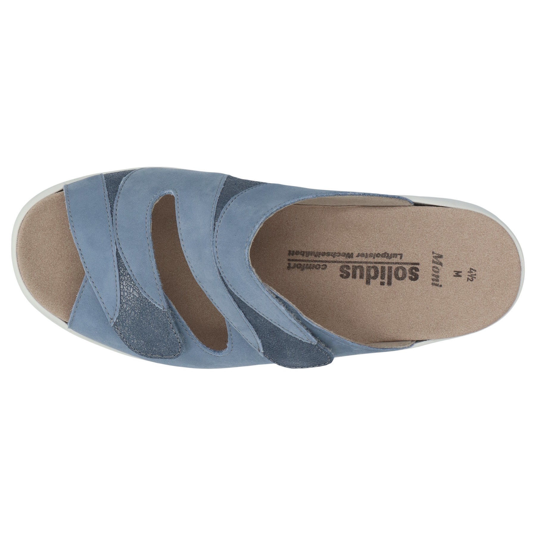 blaue pantolette draufsicht