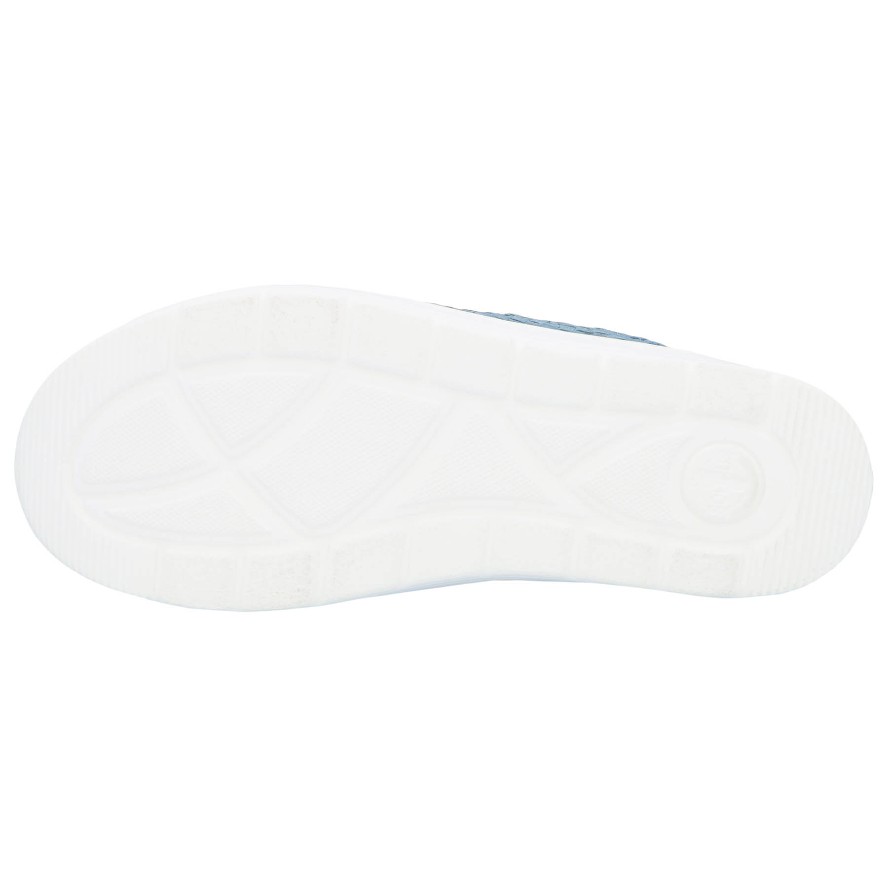 blaue pantolette sohlenansicht