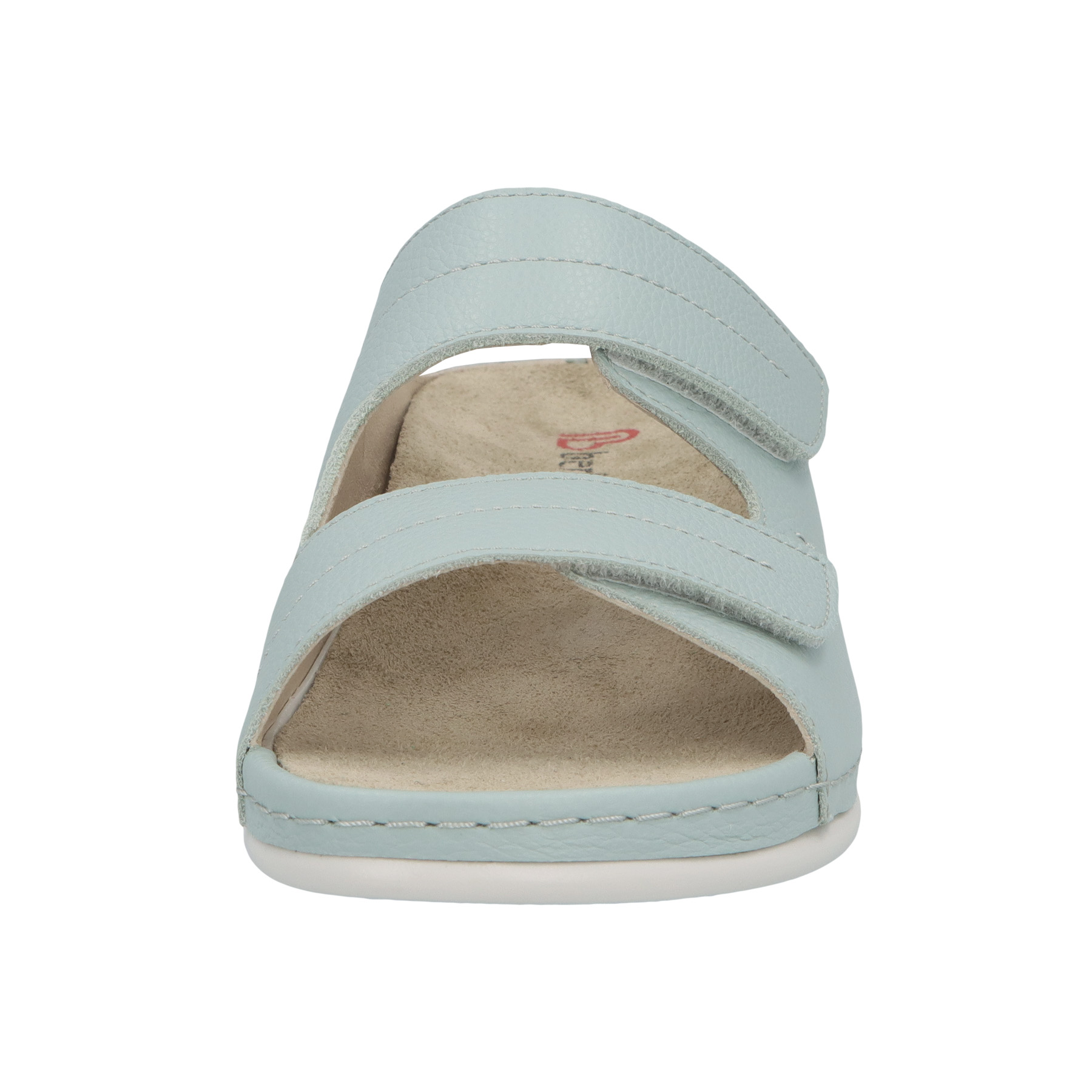 blaue pantolette vorderansicht