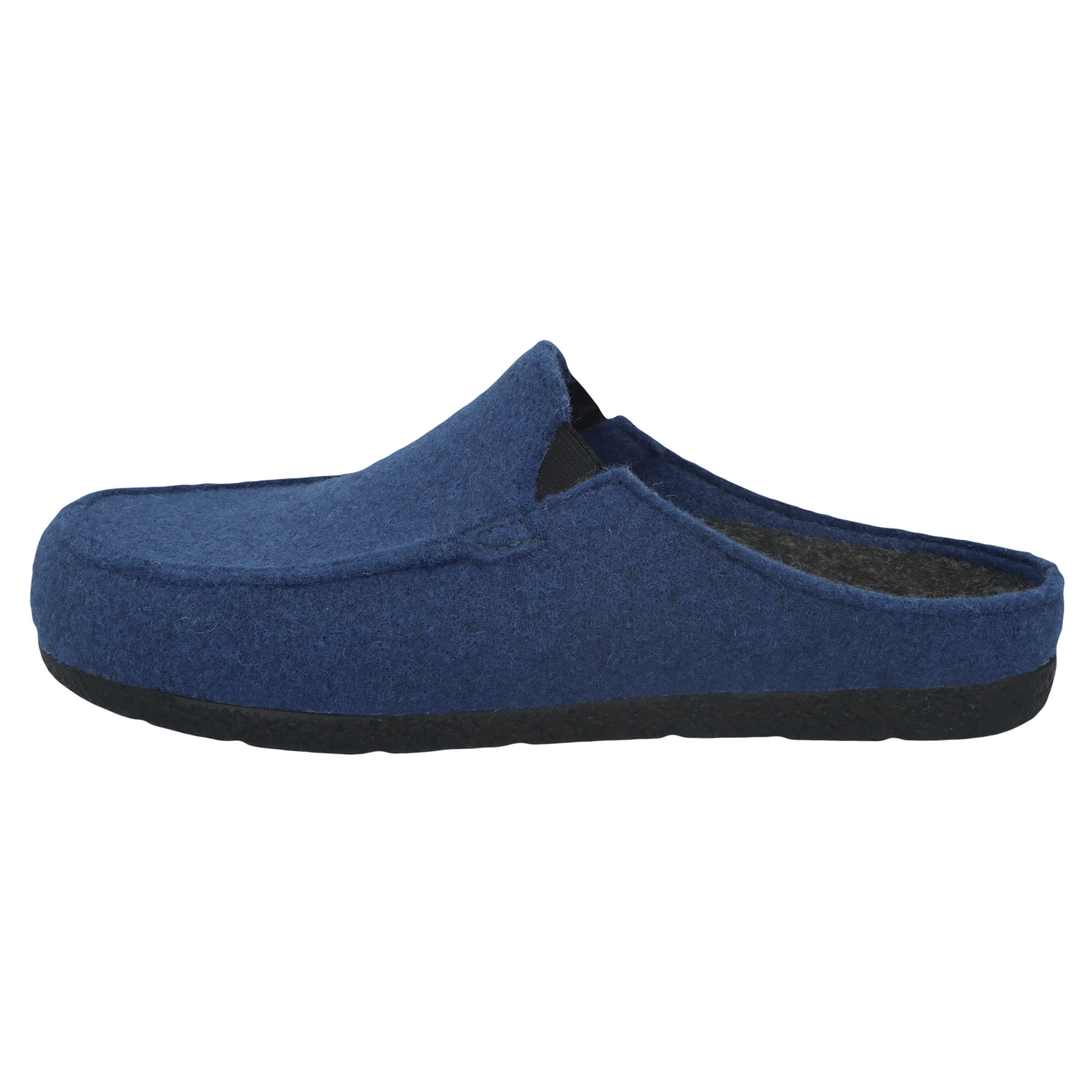 blaue hausschuhe seitenansicht links