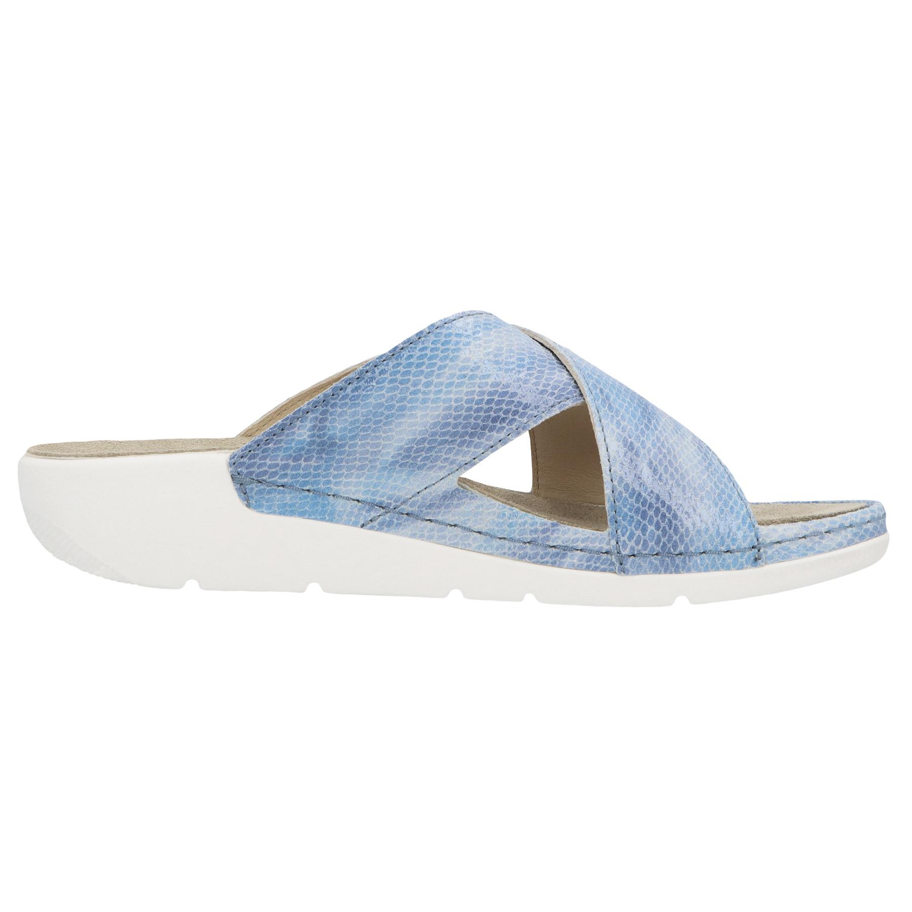 blaue pantolette seitenansicht rechts