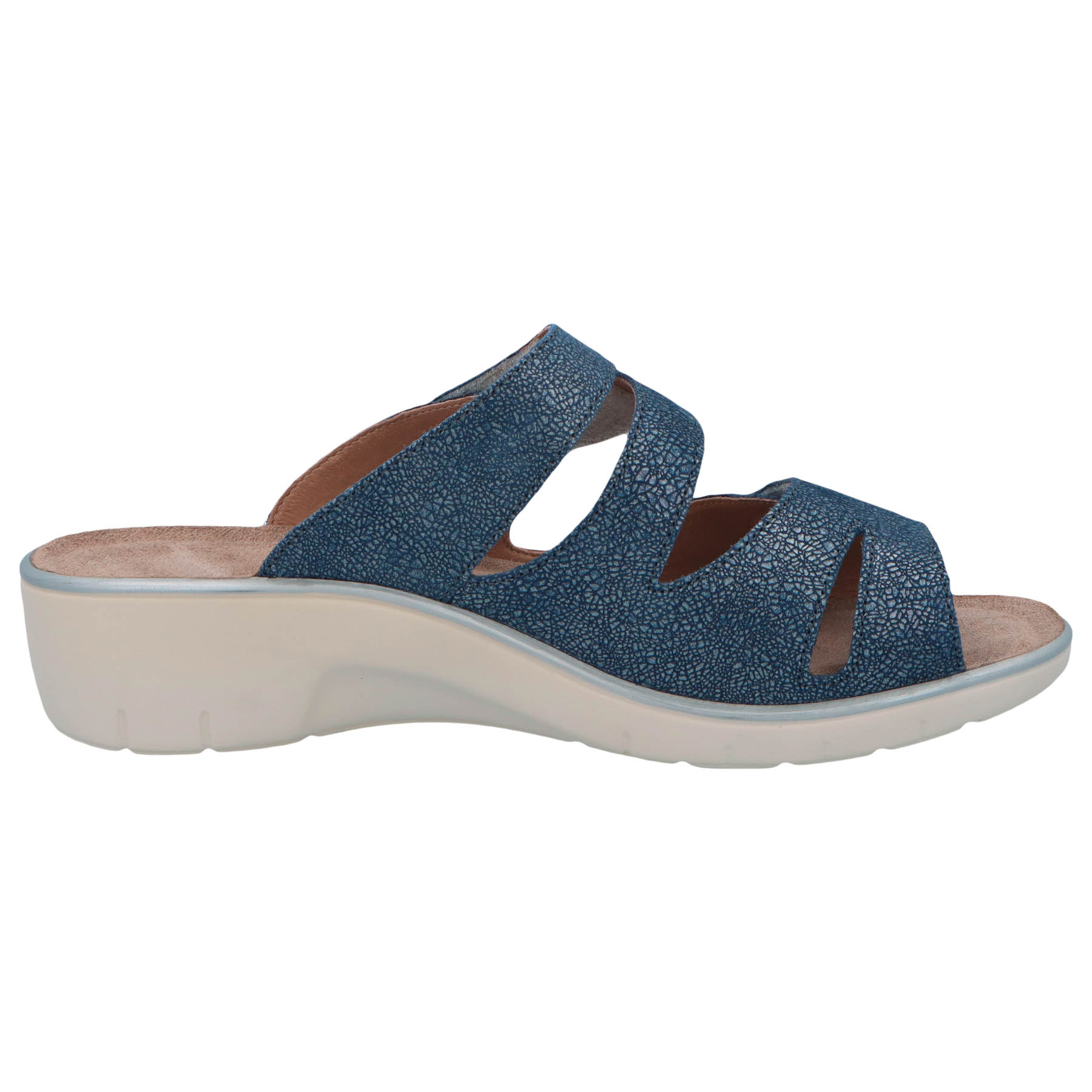 blaue pantolette seitenansicht rechts