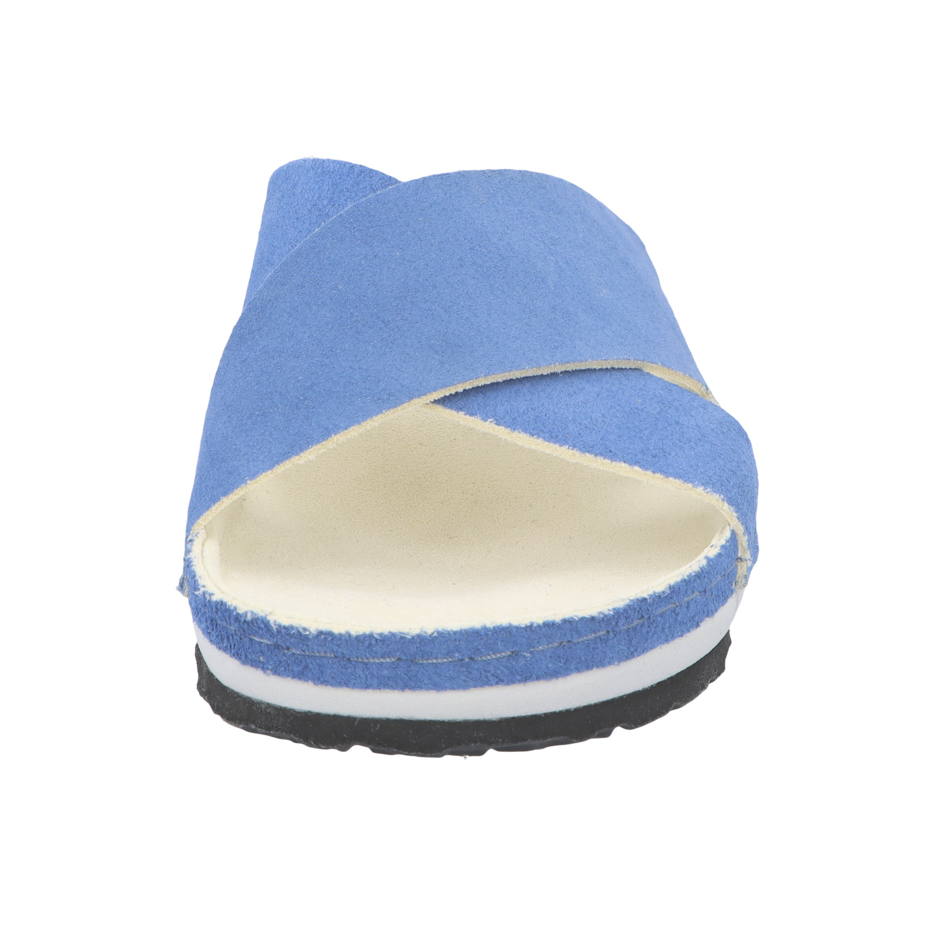 blaue pantolette vorderansicht