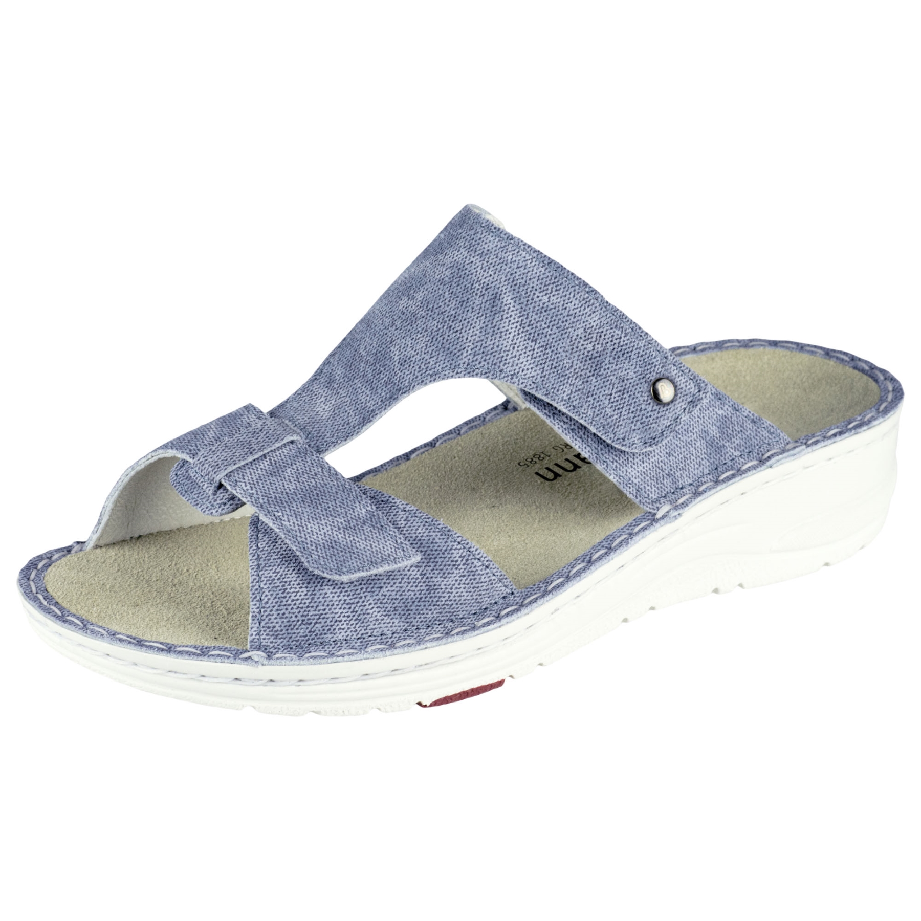 blaue pantolette 3-4 ansicht